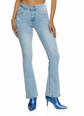 Solid Choice WAX Whiskered High Waist Boot Cut Jeans