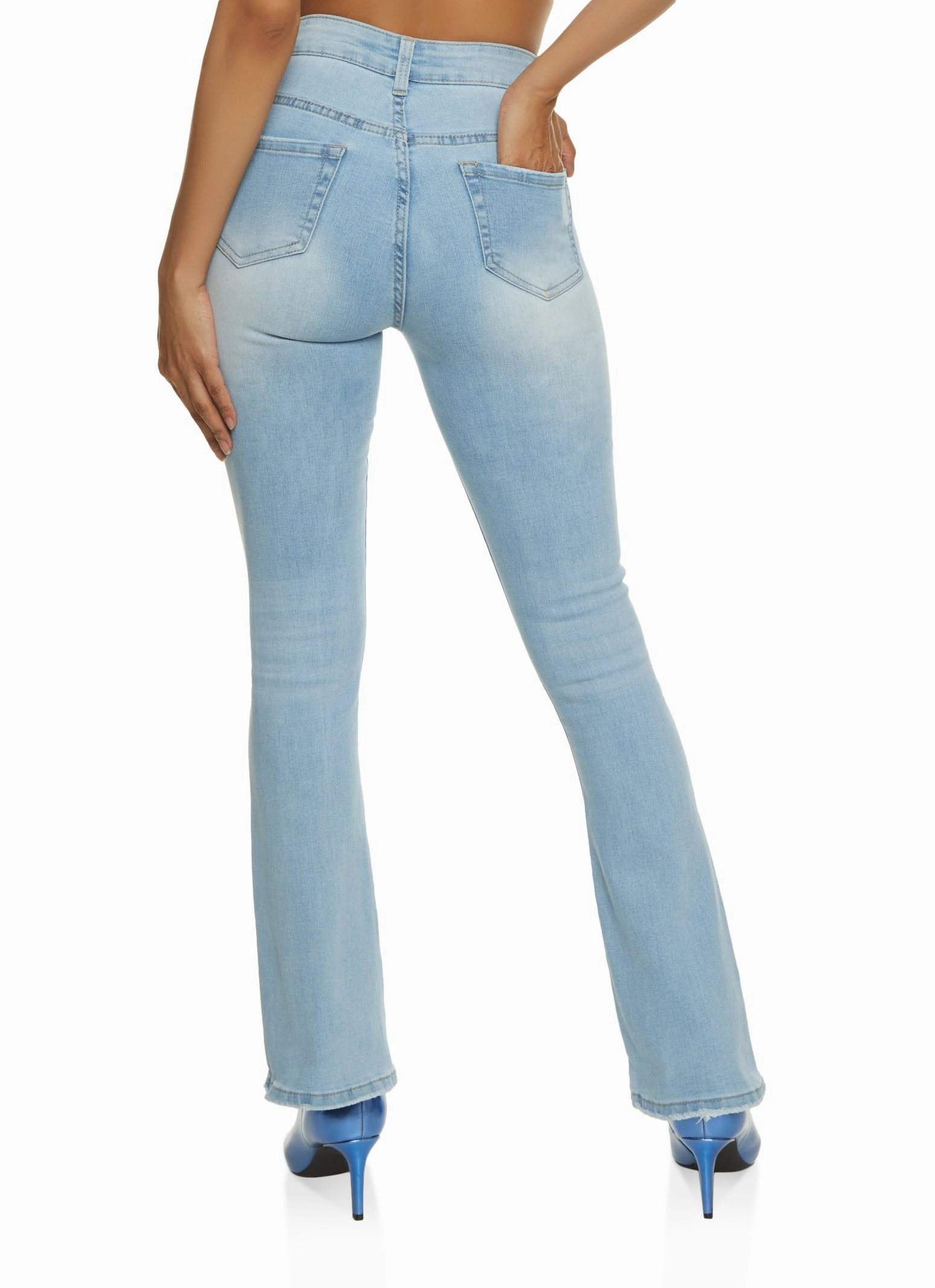 WAX Whiskered High Waist Boot Cut Jeans Base Outfit Trend Setter Trendy Premium