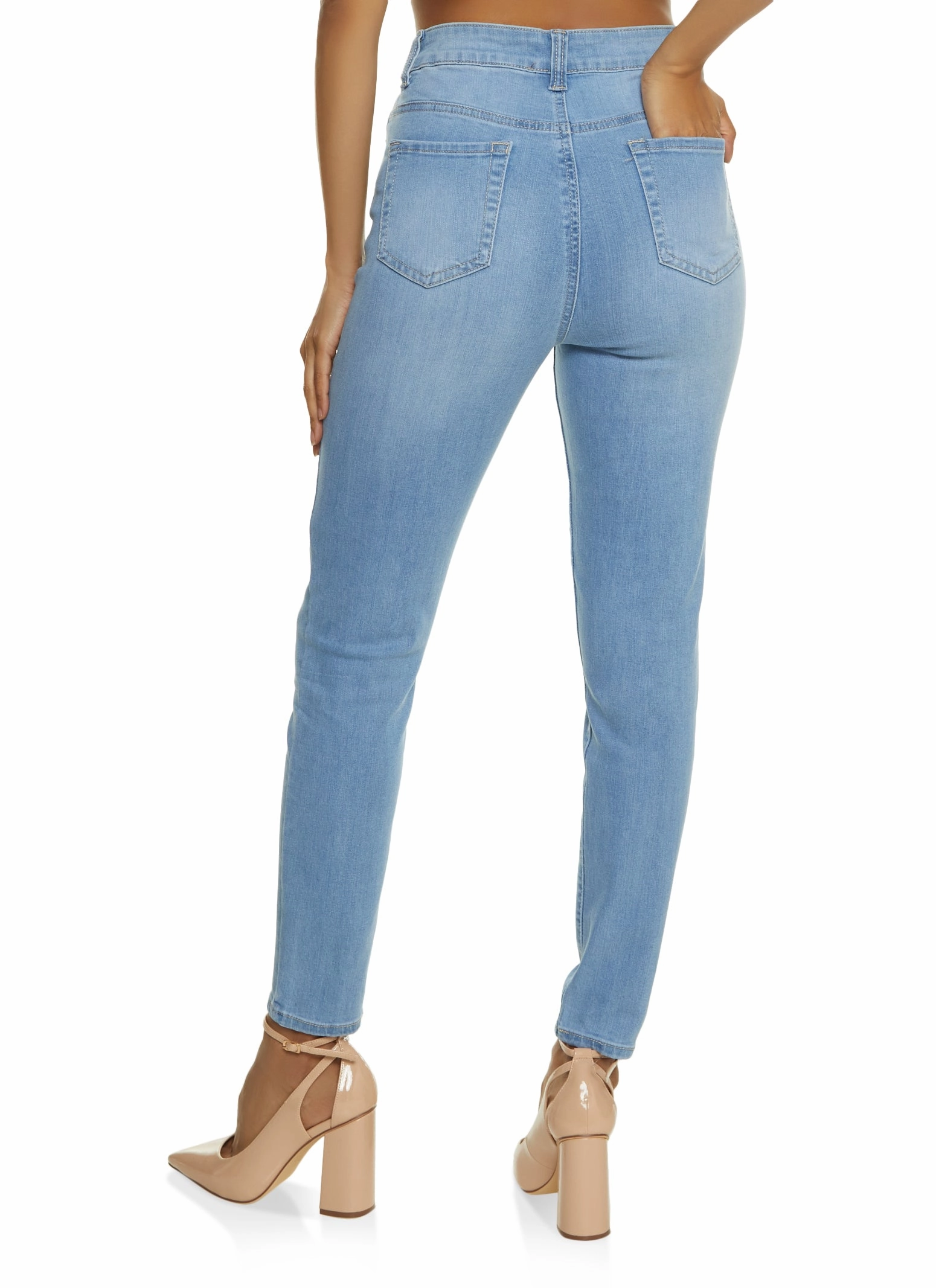 WAX Whiskered High Waist Skinny Jeans Comfy Touch Classic Outfit