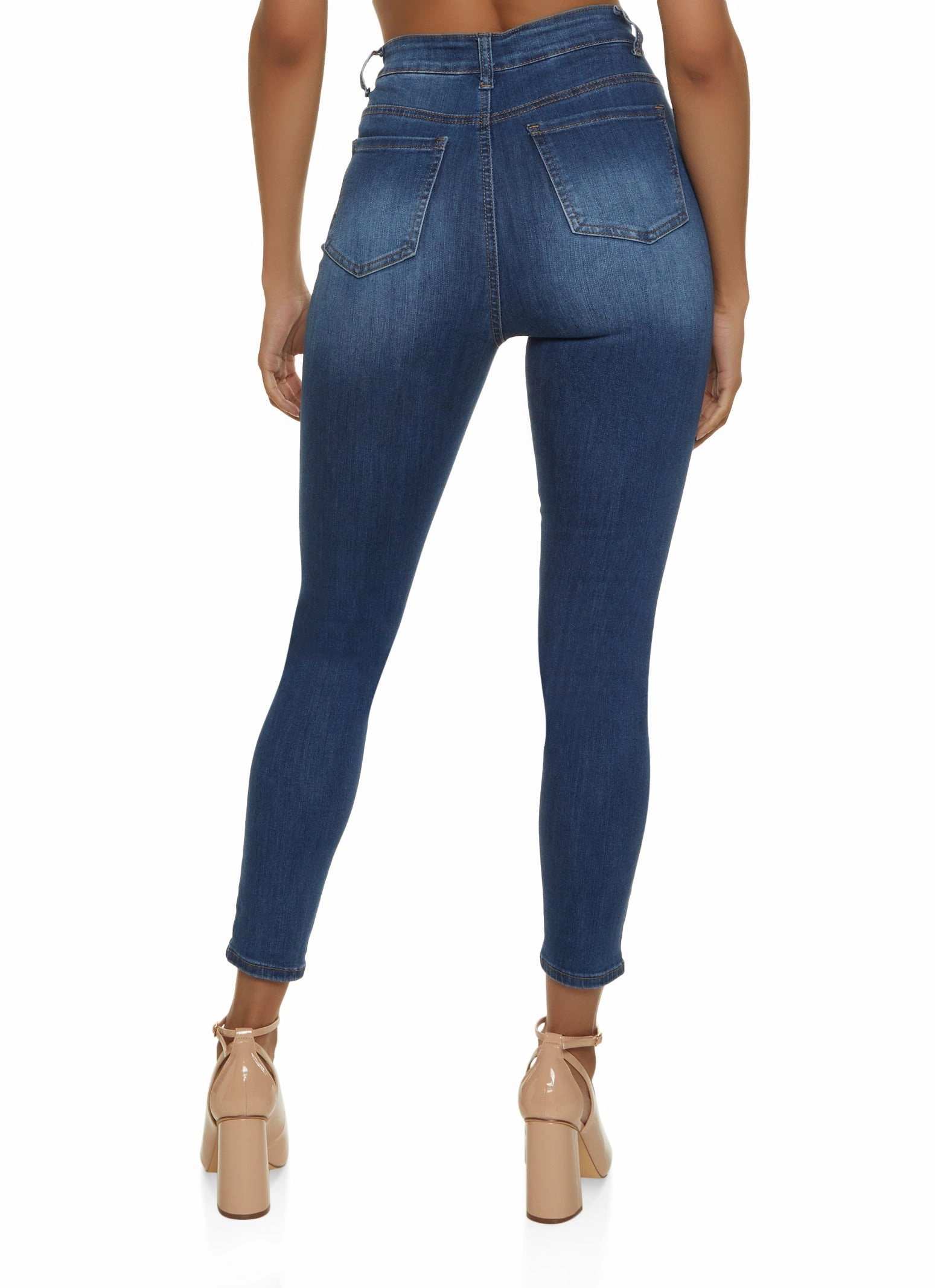 Everyday Party Look WAX Whiskered Skinny Ankle Jeans