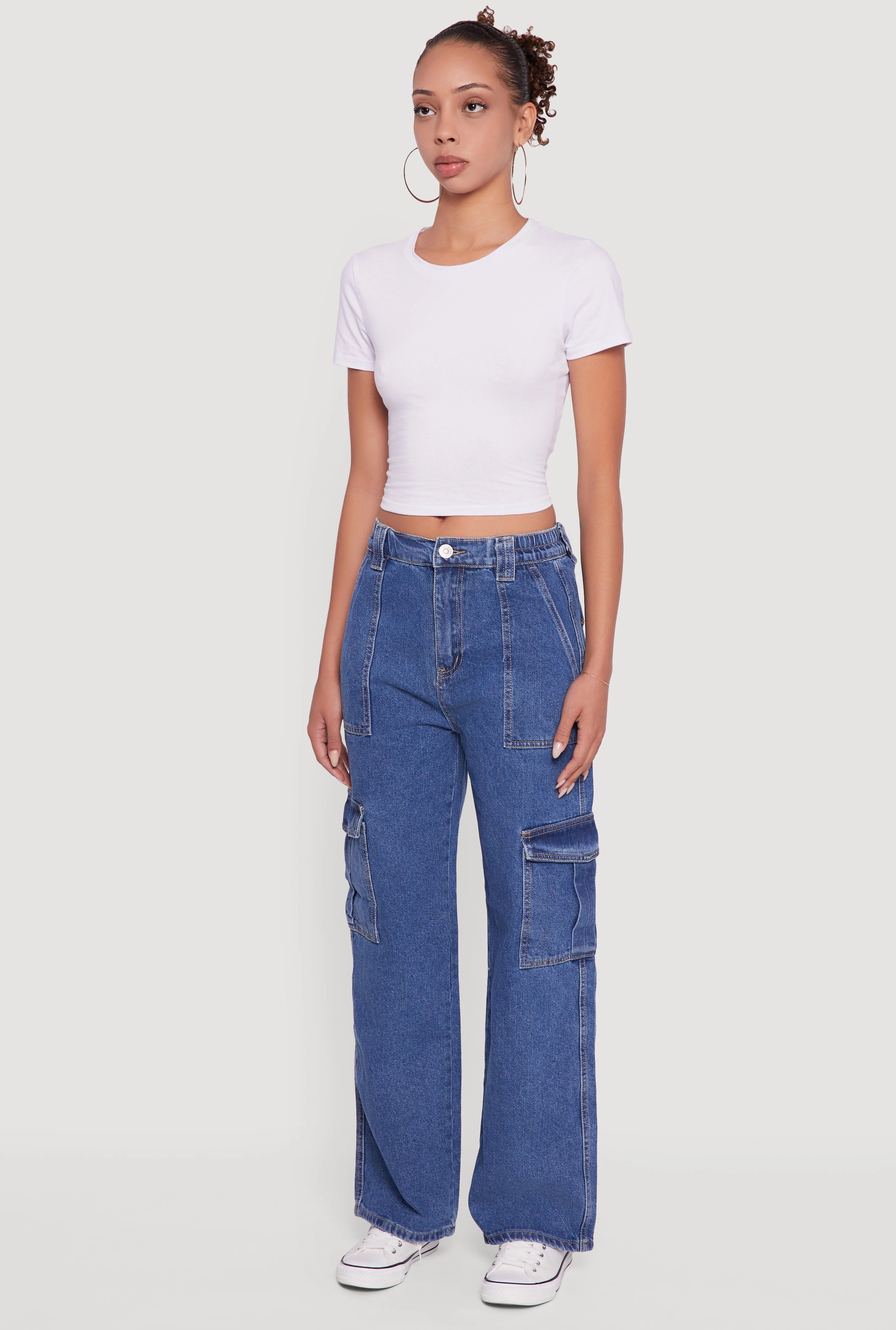 WAX Wide Leg Cargo Jeans Core Style Moisture Wicking Inner Layer