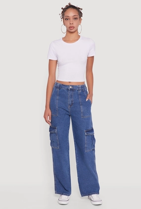 Affordable Outdoor Adventure Artist Vibe WAX Wide Leg Cargo Jeans
