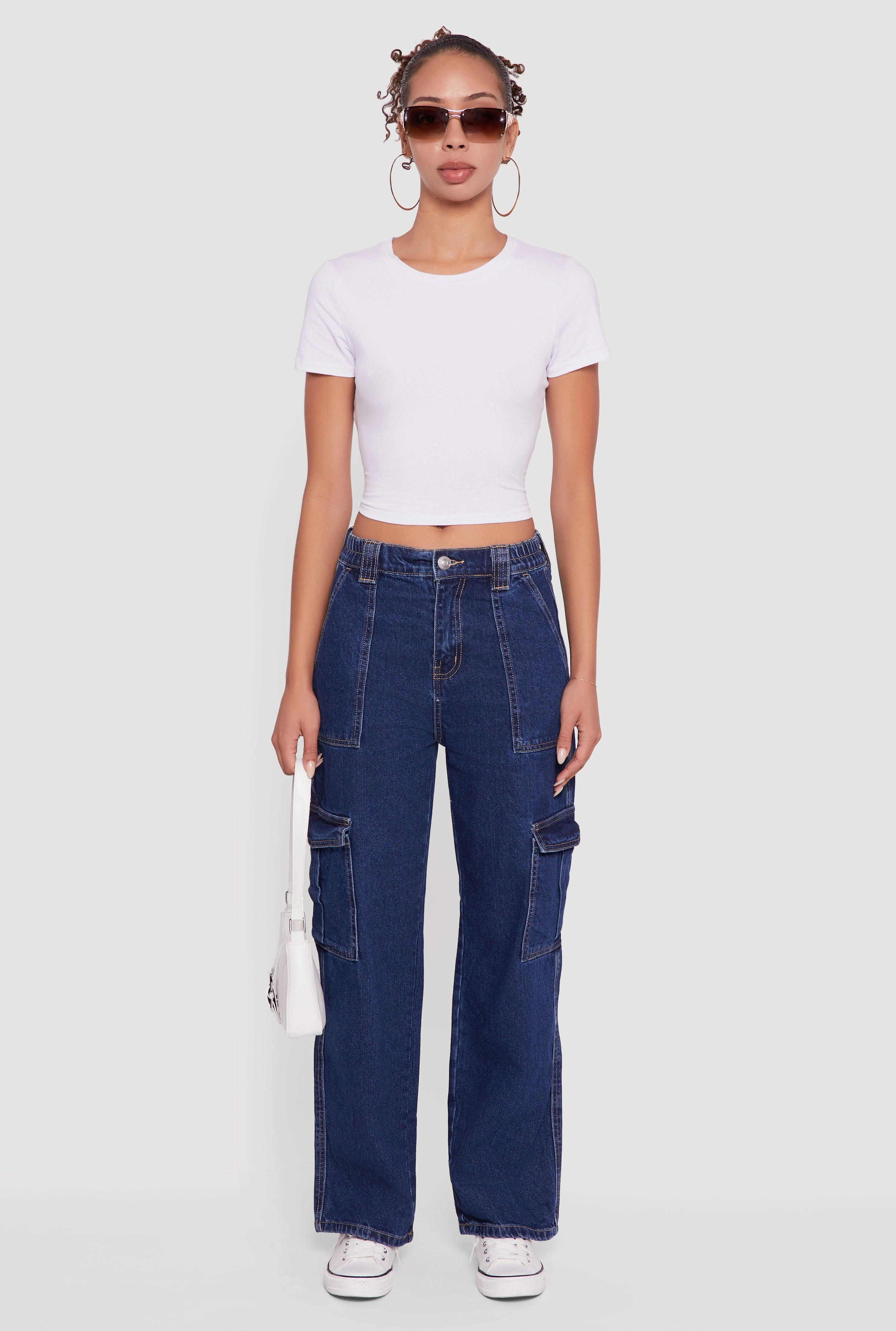 Versatile Look WAX Wide Leg Cargo Jeans