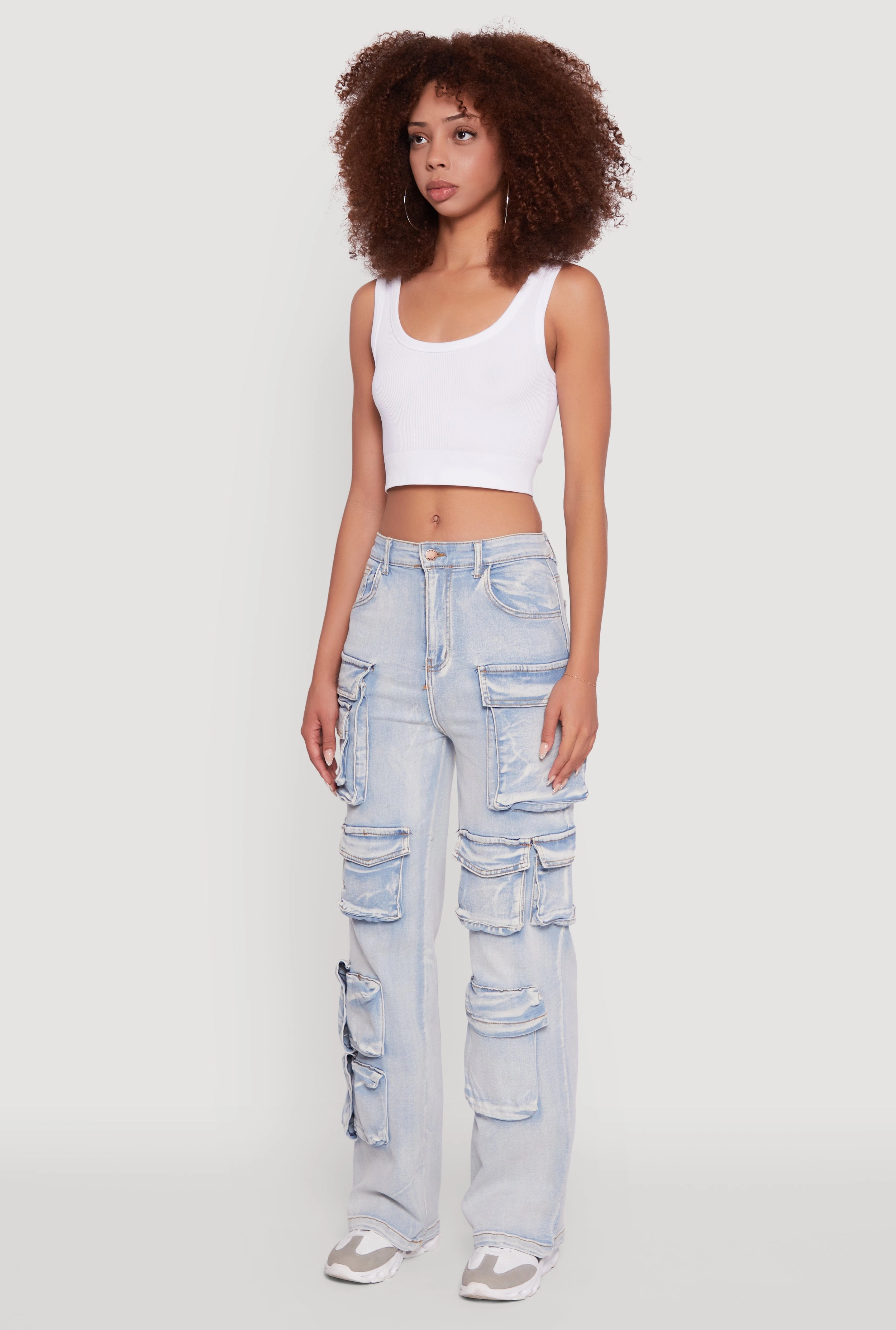 Mineral Wash High Waisted Straight Leg Utility Jeans Sustainable Weekend Getaway Style Appropriate
