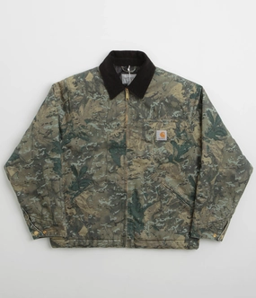 Carhartt OG Detroit Jacket - Camo Combi / Green / Black Stone Washed Midweight Layer