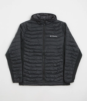 Columbia Powder Pass Hybrid Hooded Jacket - Black Bonded Edge Finish anti static coating