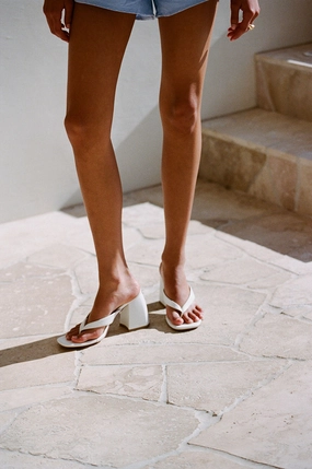 Dia Heels - White Open Heel Shoes