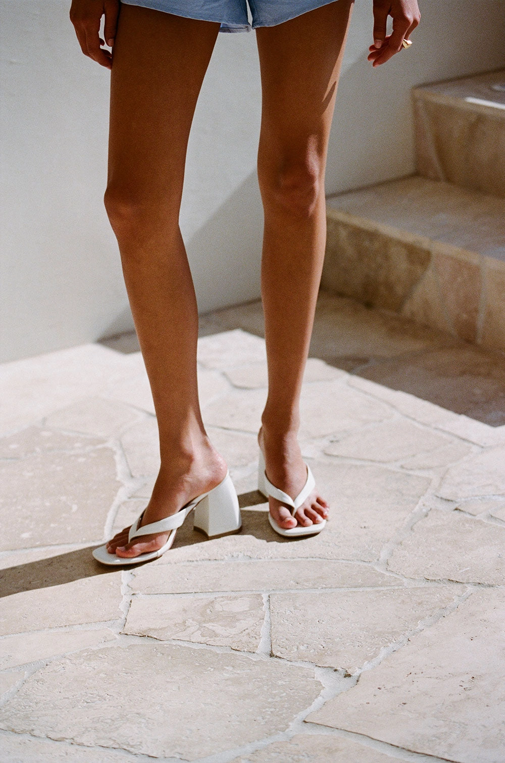 Dia Heels - White Elegant Slip-On Heels Soft Interior