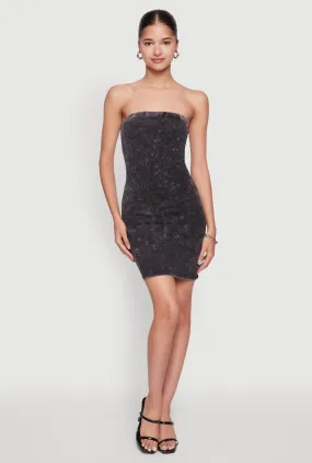 Subtle Drape Transitional-Wear Daisy Mineral Wash Mini Tube Dress
