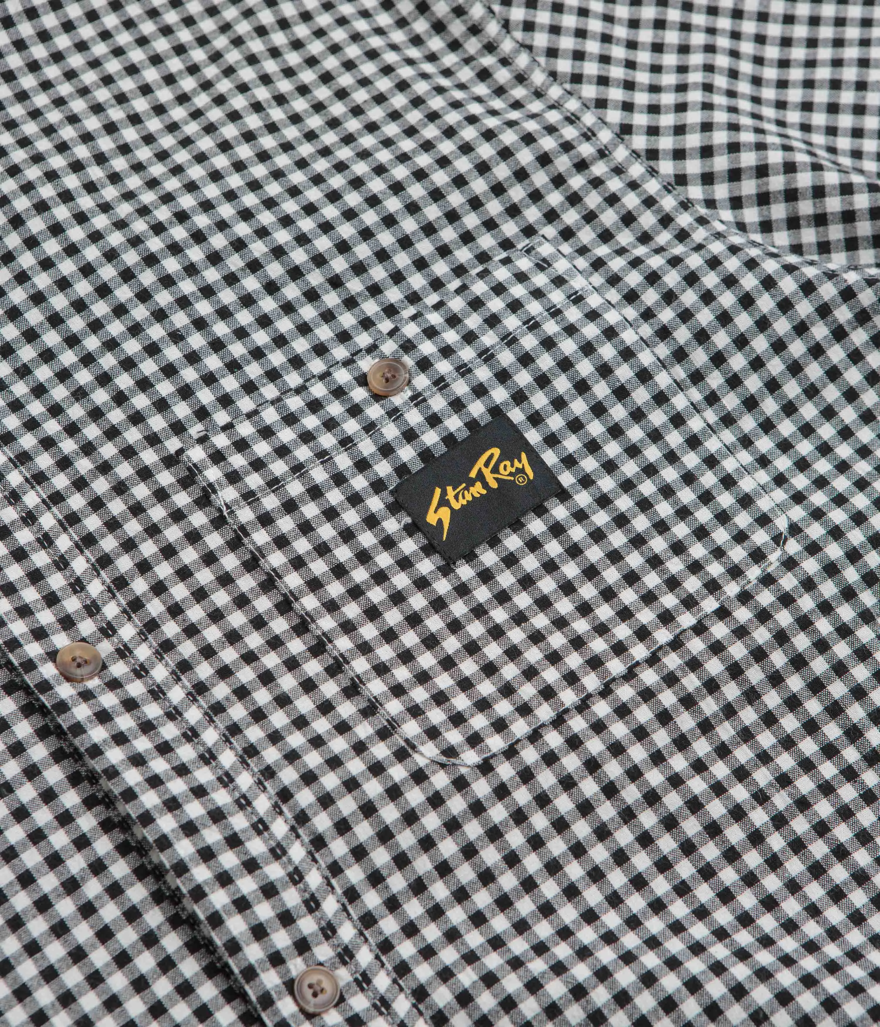 Stan Ray Short Sleeve Flannel Shirt - Shale Check Eye-Catching Pattern