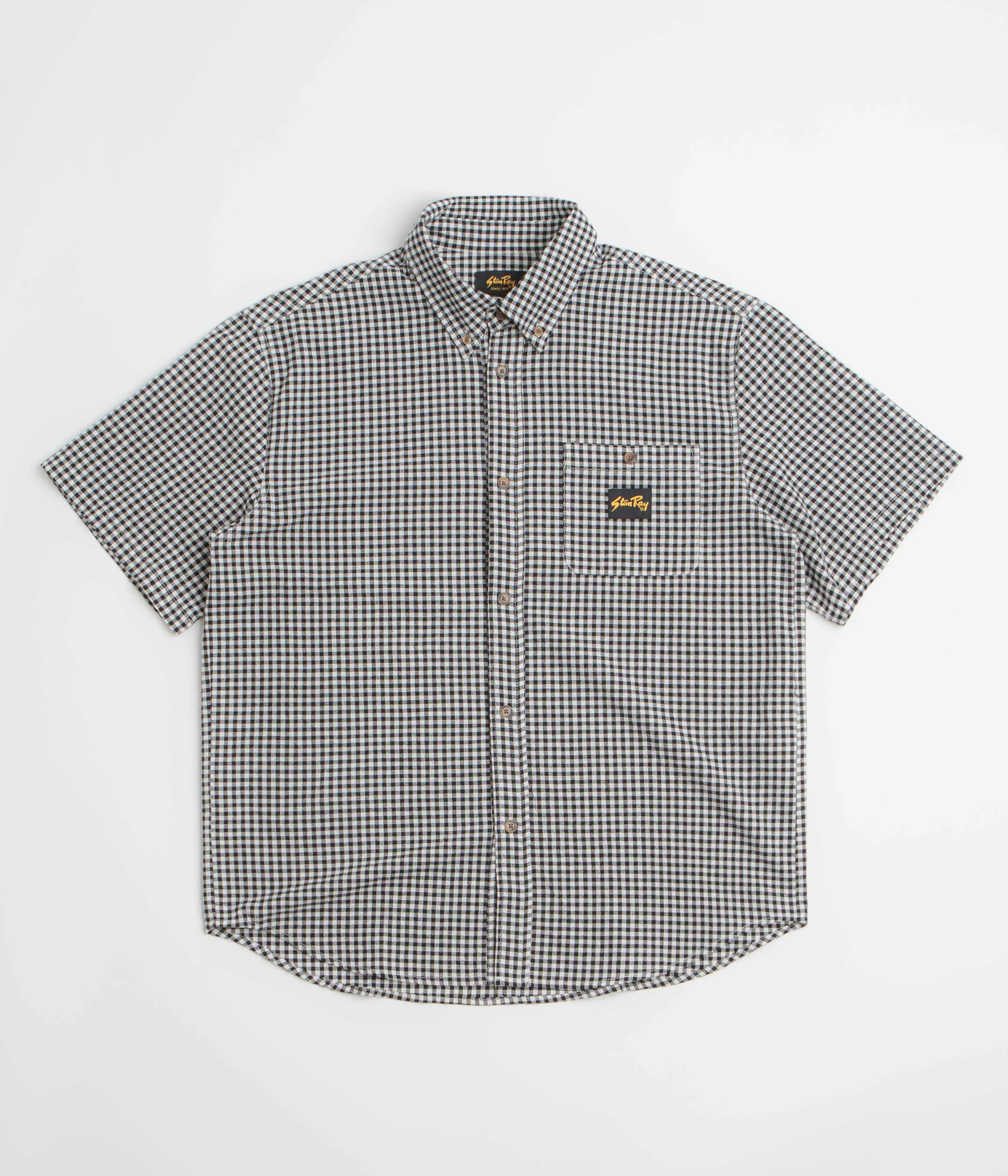 Stan Ray Short Sleeve Flannel Shirt - Shale Check Non Restrictive Fit Mix-And-Match