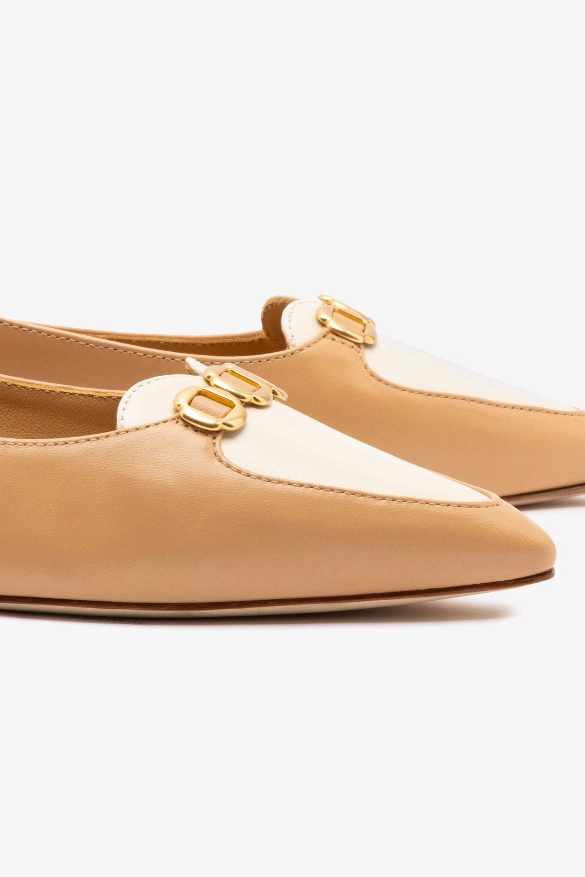 Audrey Flat In Tan Leather Everyday Slip Suede