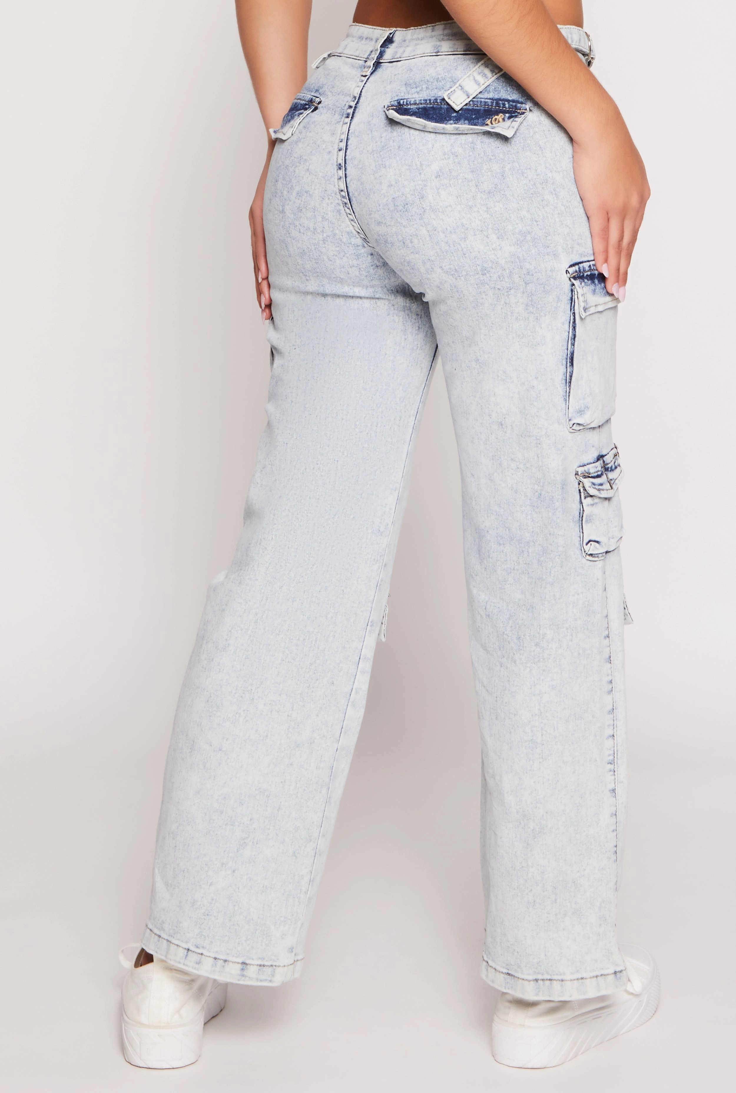 VIP Whiskered Straight Leg Cargo Jeans Casual Days