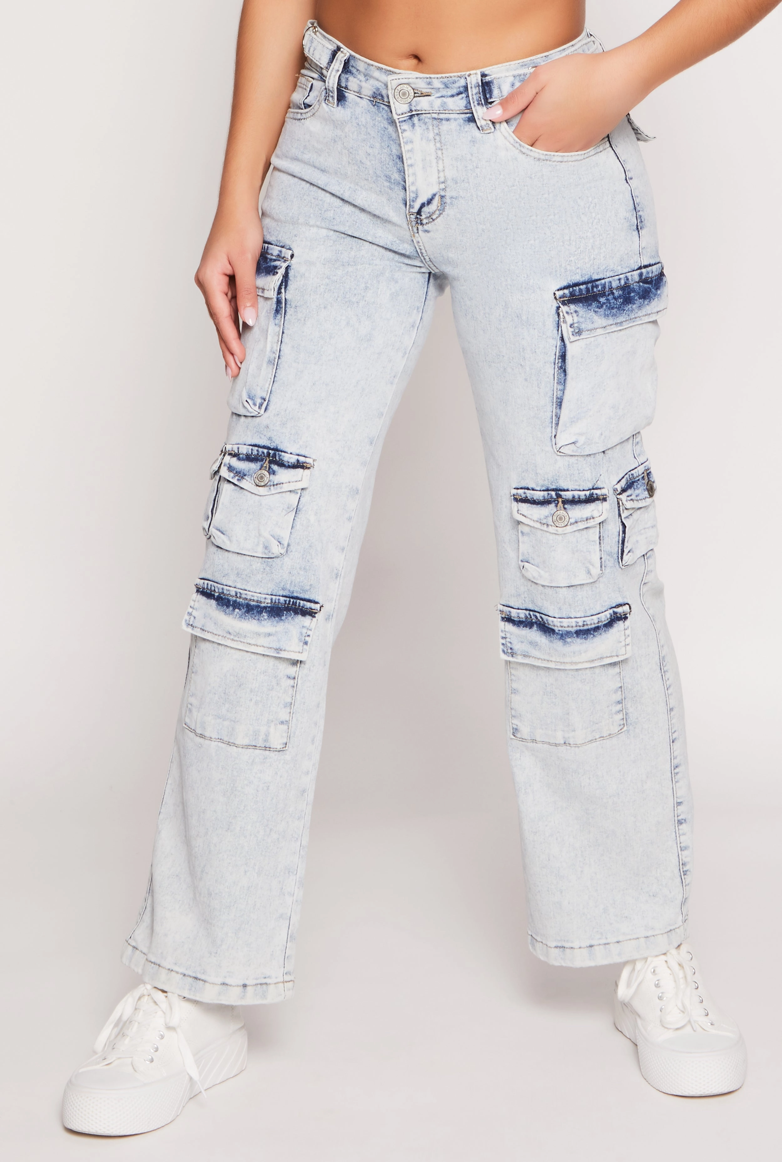 VIP Whiskered Straight Leg Cargo Jeans Chill Attire Office Friendly