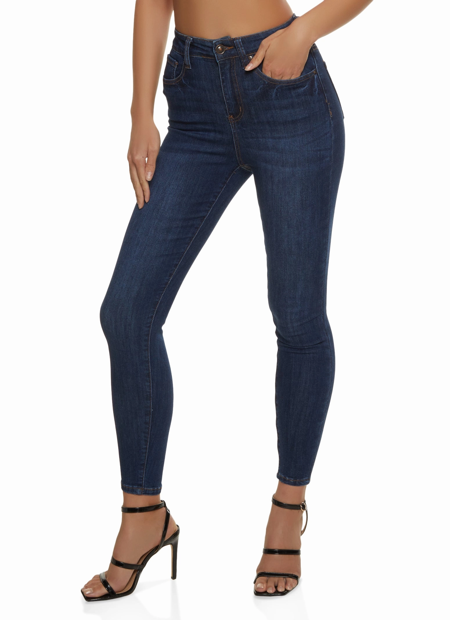Timeless Look WAX Whiskered Skinny Ankle Jeans