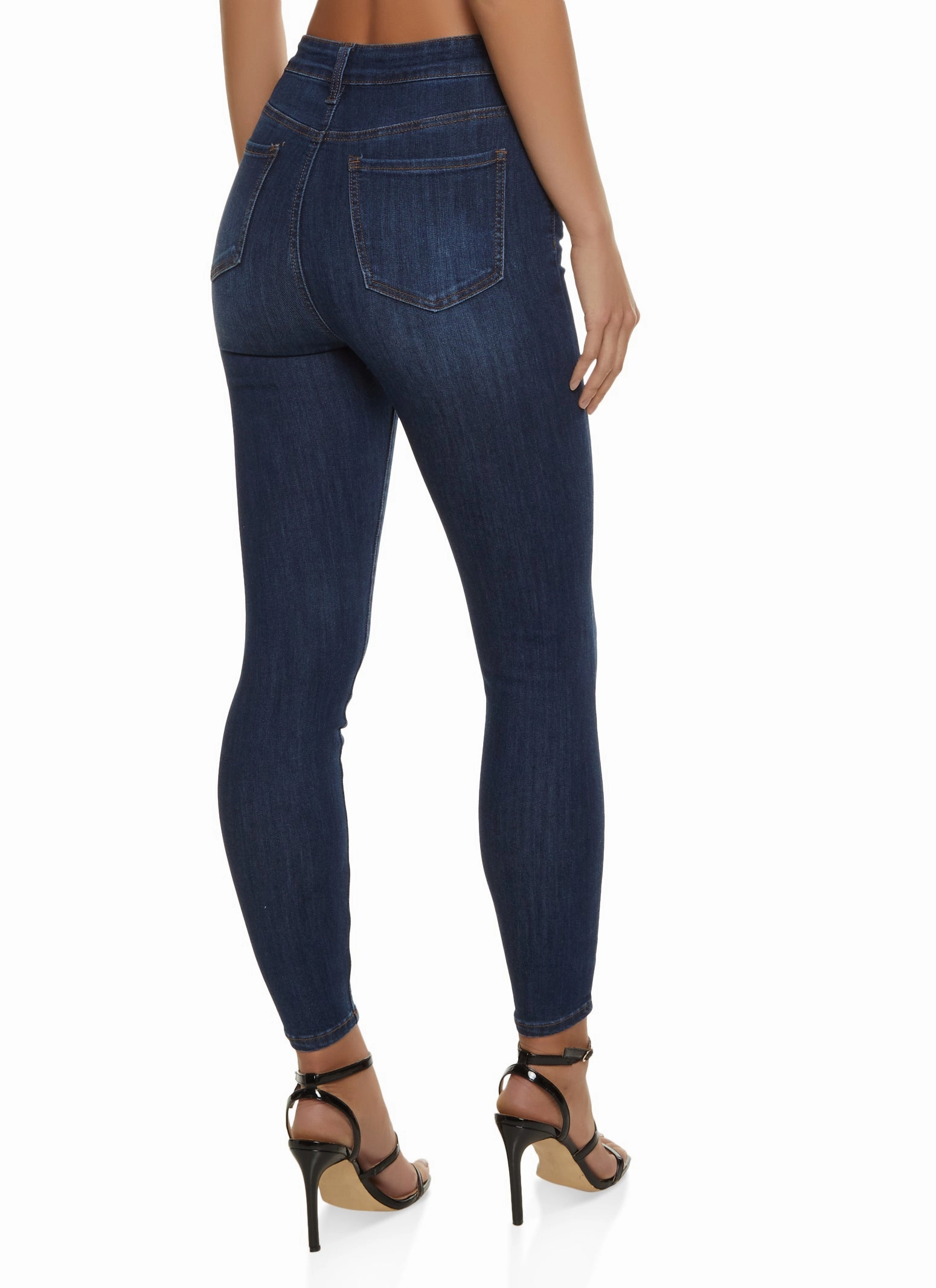 Clean Outfit Textured Yarn Blends WAX Whiskered Skinny Ankle Jeans