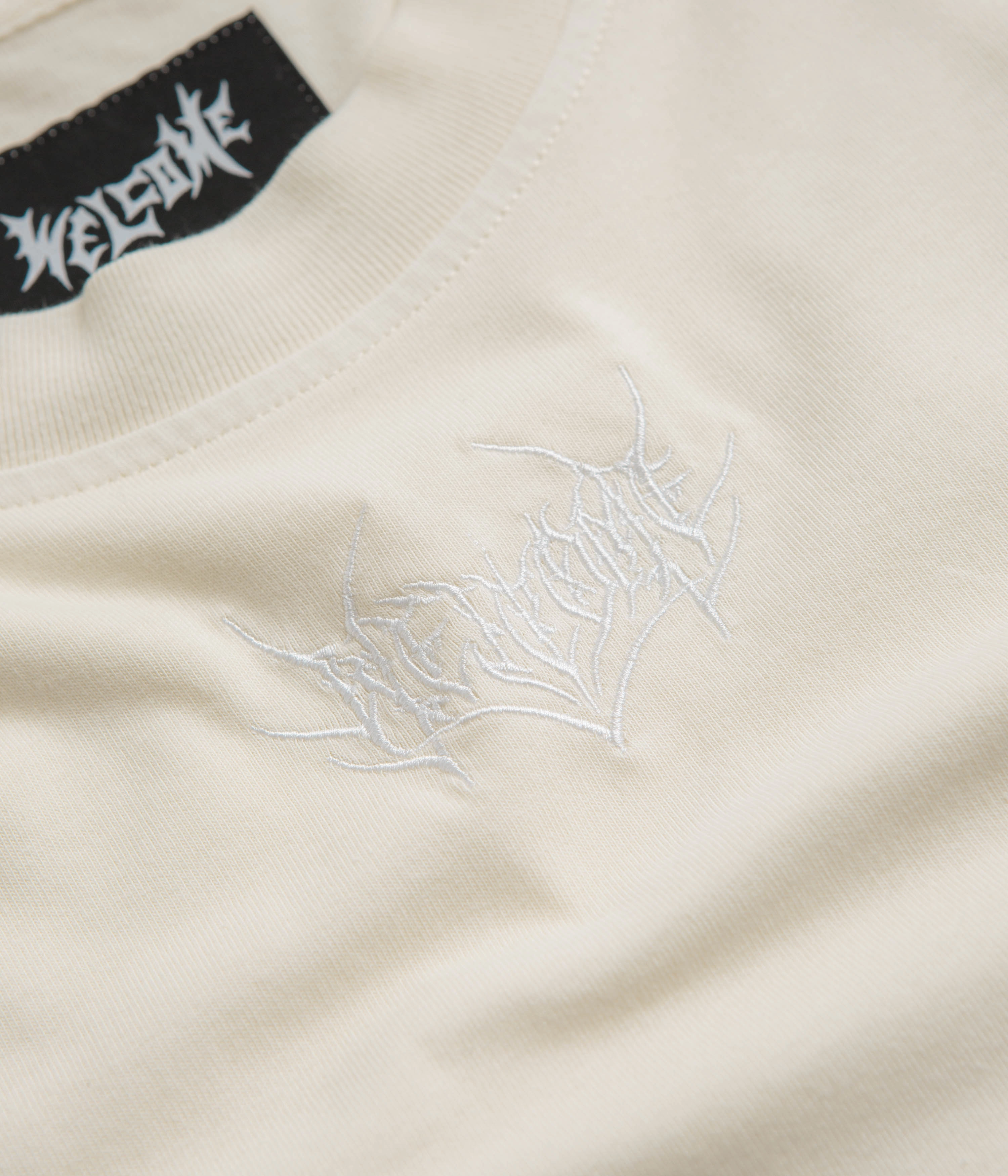 Comfortable And Trendy Urban Fashion Look Welcome Shard Layered Knit Long Sleeve T-Shirt - Bone