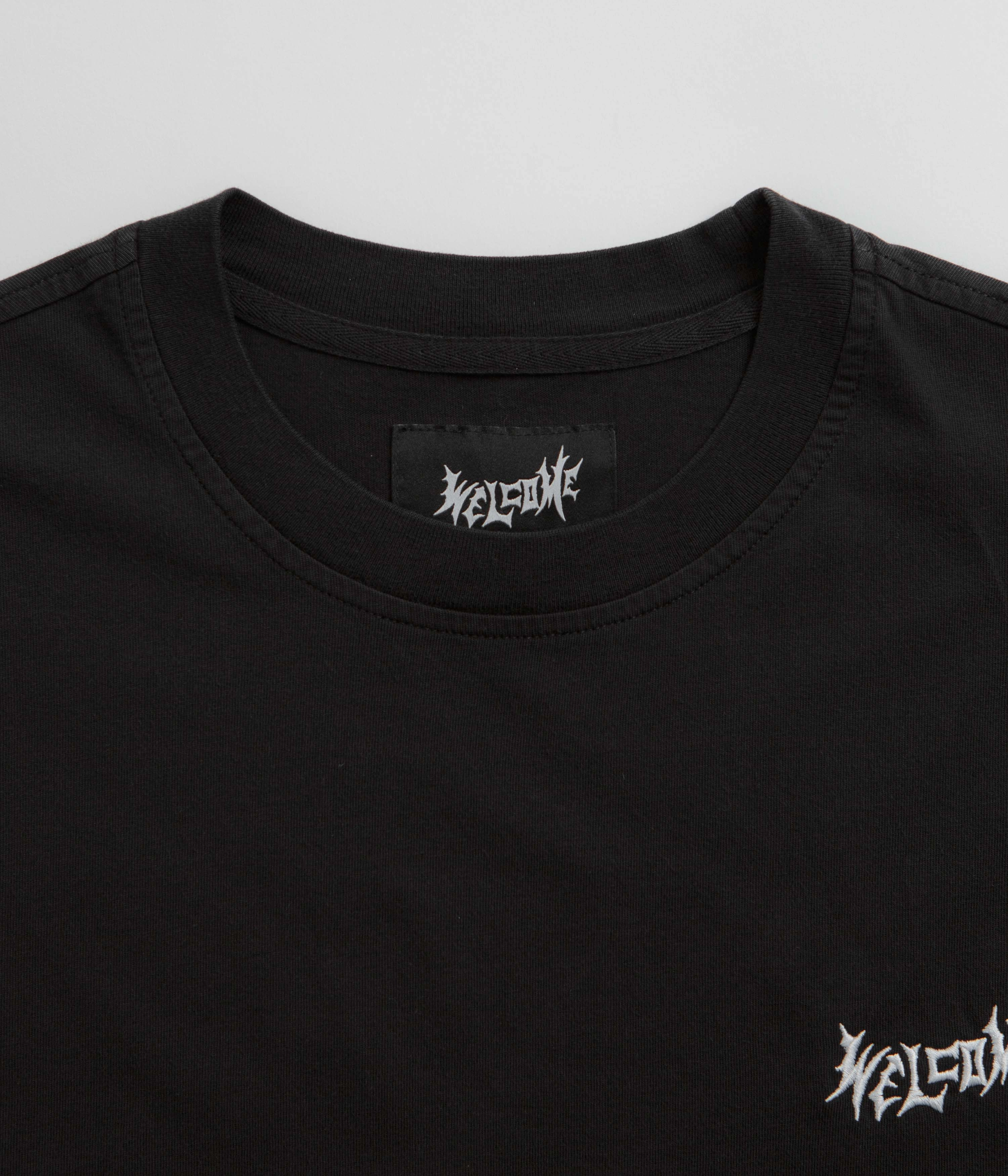 Welcome Vamp Core Garment Dyed Knit T-Shirt - Black Outdoor Leisure UV Protective Coating