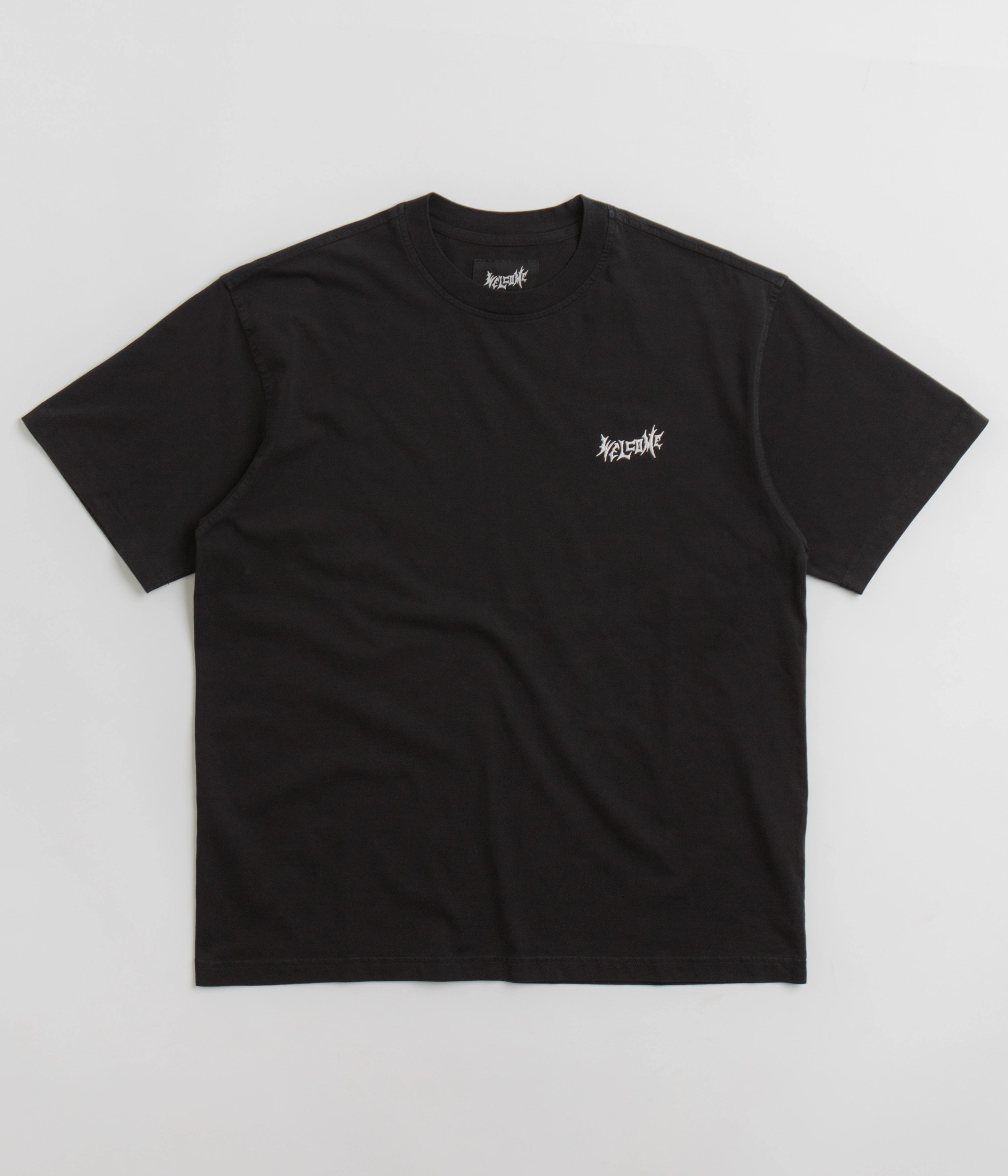 Welcome Vamp Core Garment Dyed Knit T-Shirt - Black certified