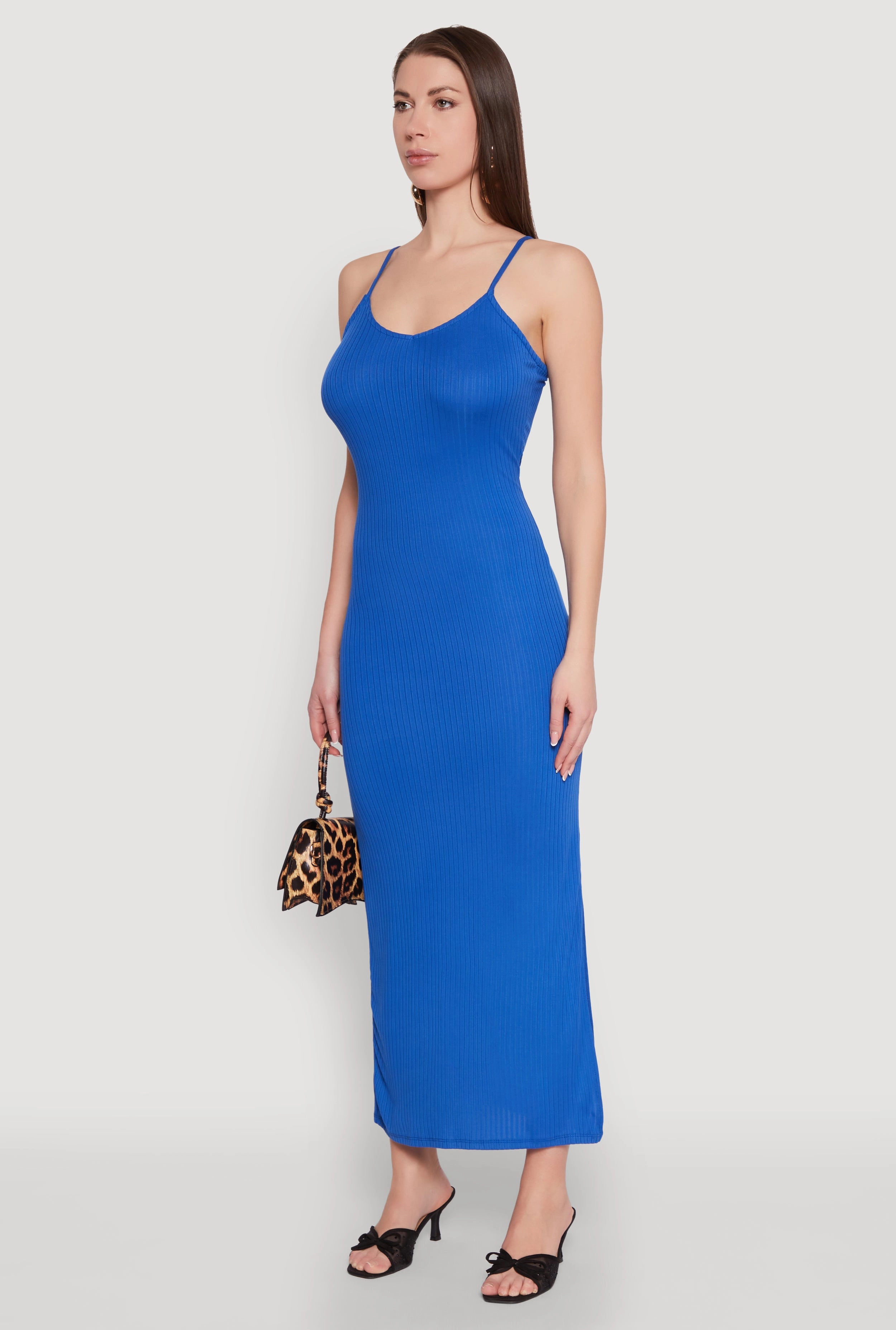 Kind Glow Youthful Feel Ribbed Knit Cami Maxi Dress