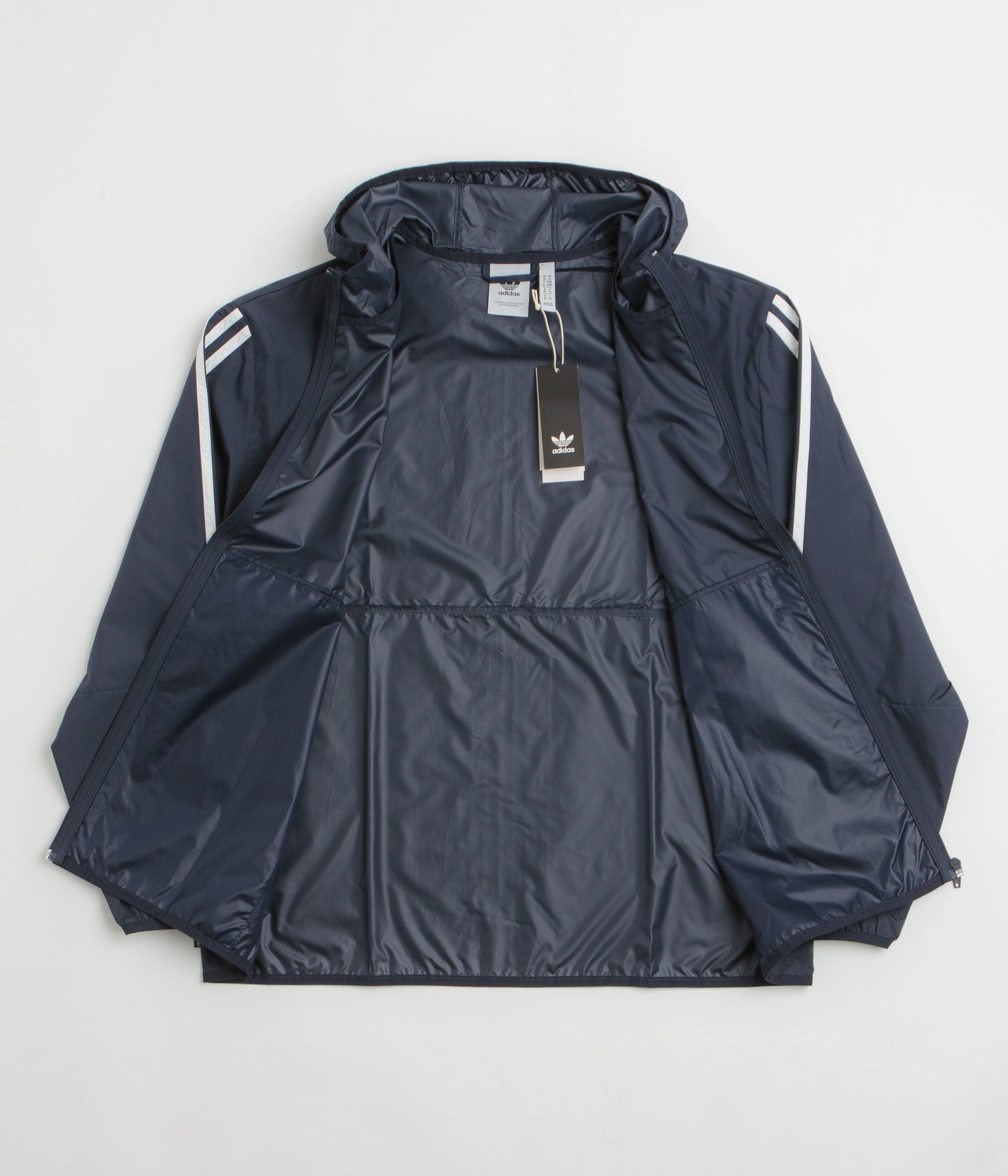Crisp Clean Fit Reinforced Elbow Padding Adidas Skateboarding Windbreaker Jacket - Legend Ink / White