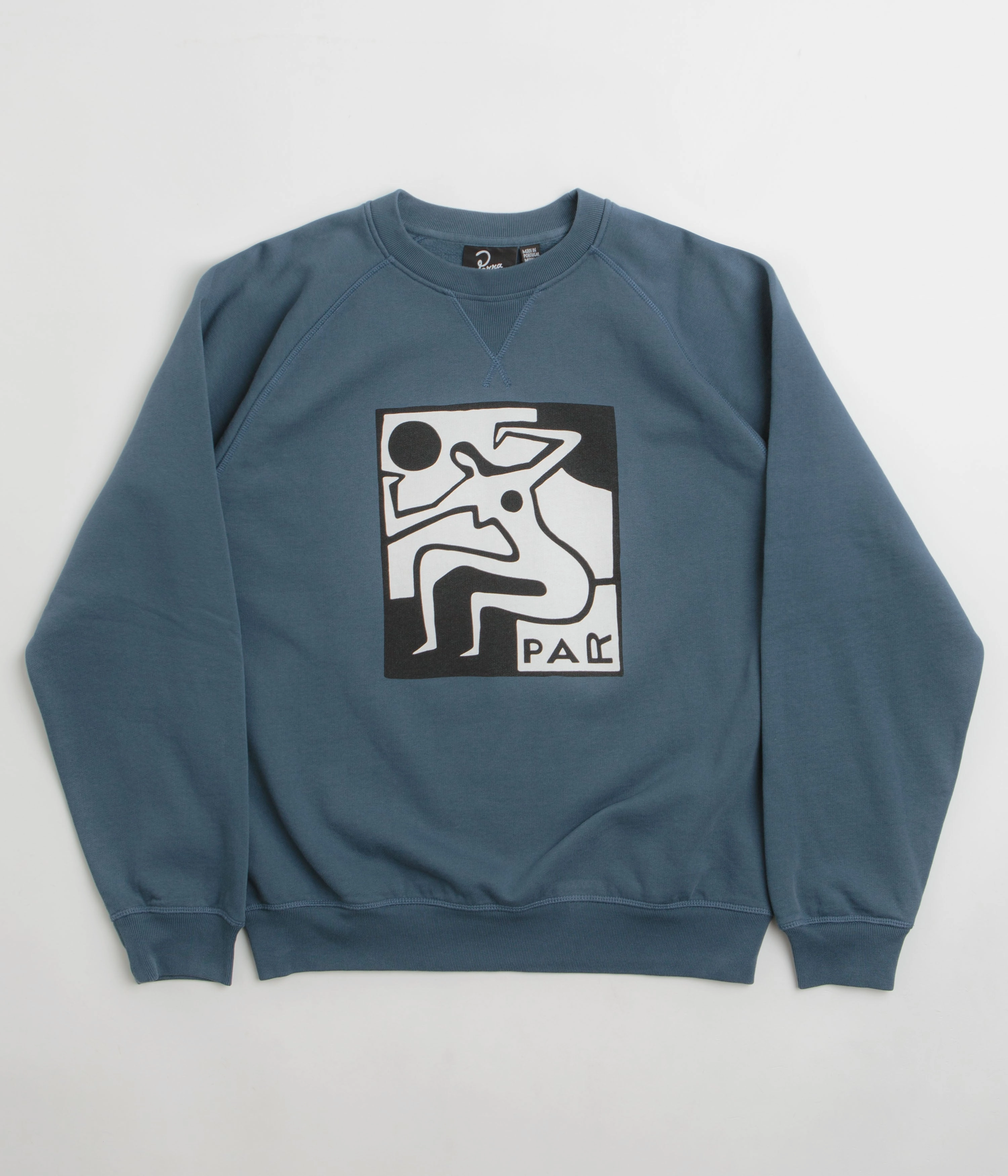Trendy Layer Flexible Fabric by Parra Ball Sports Crewneck Sweatshirt - Dark Blue