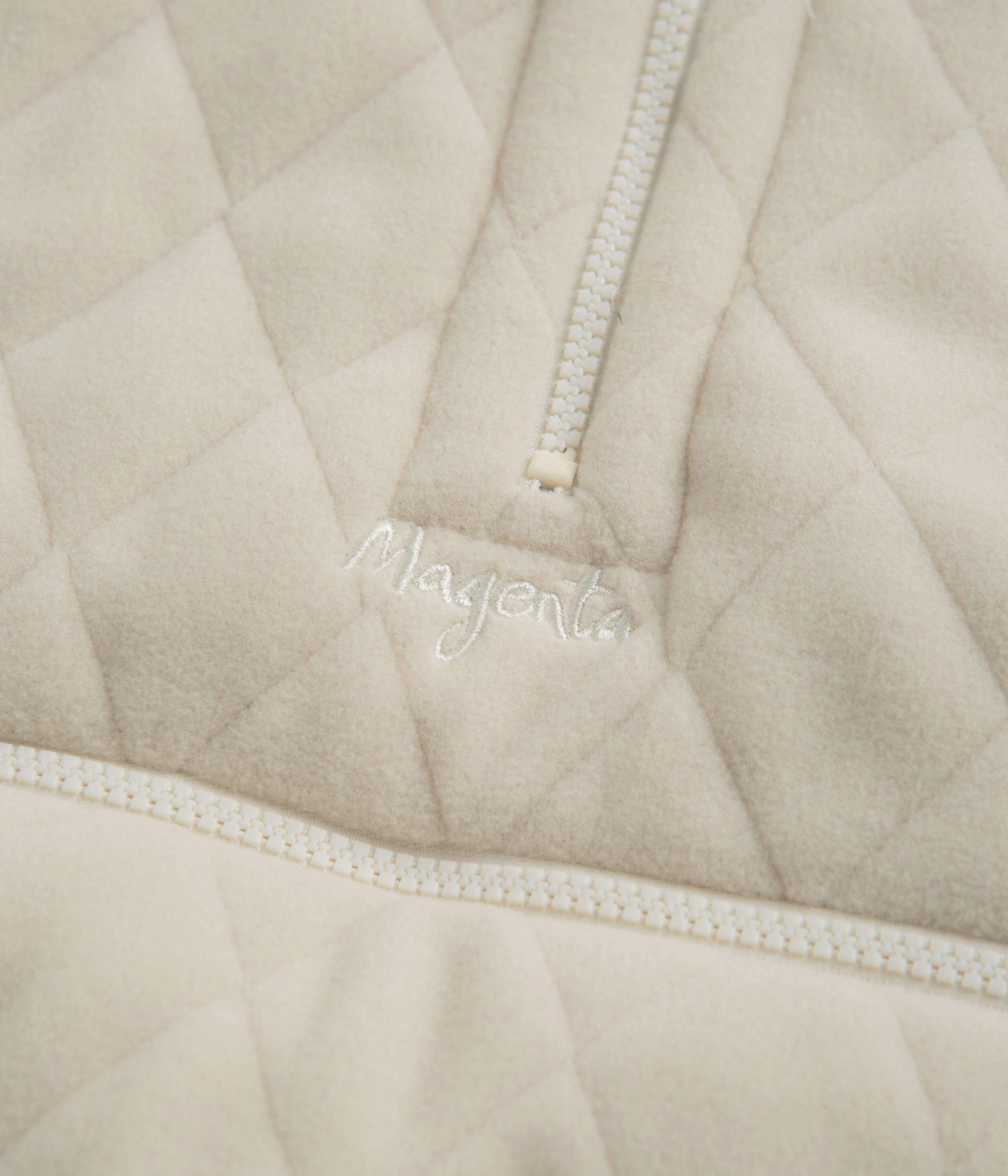 Magenta Lunar Quilted High Neck Sweatshirt - Natural Layered Wearable Cold-Weather Fashion