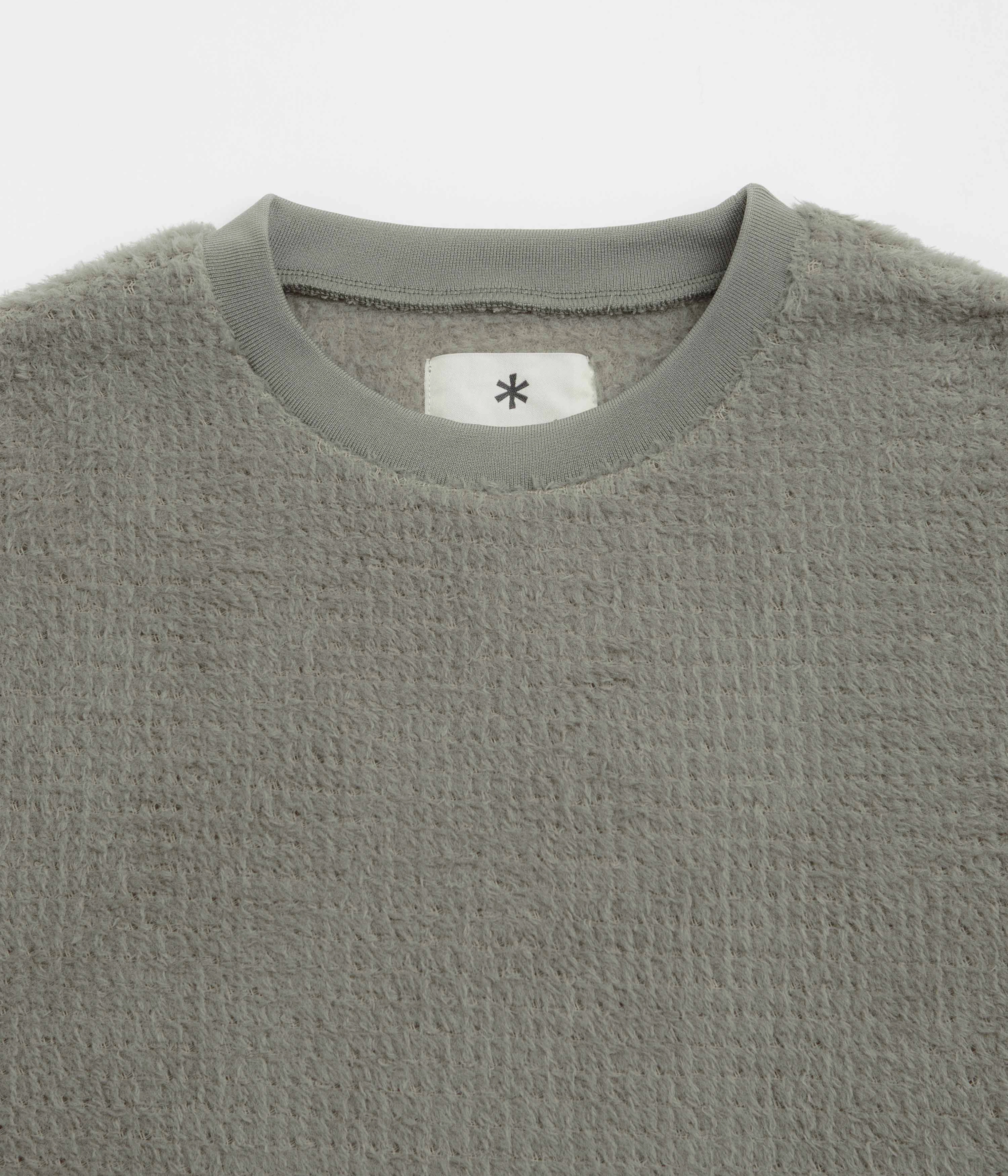 Snow Peak Thermo Control Sweatshirt - Grey Knit Look Textured Fabric