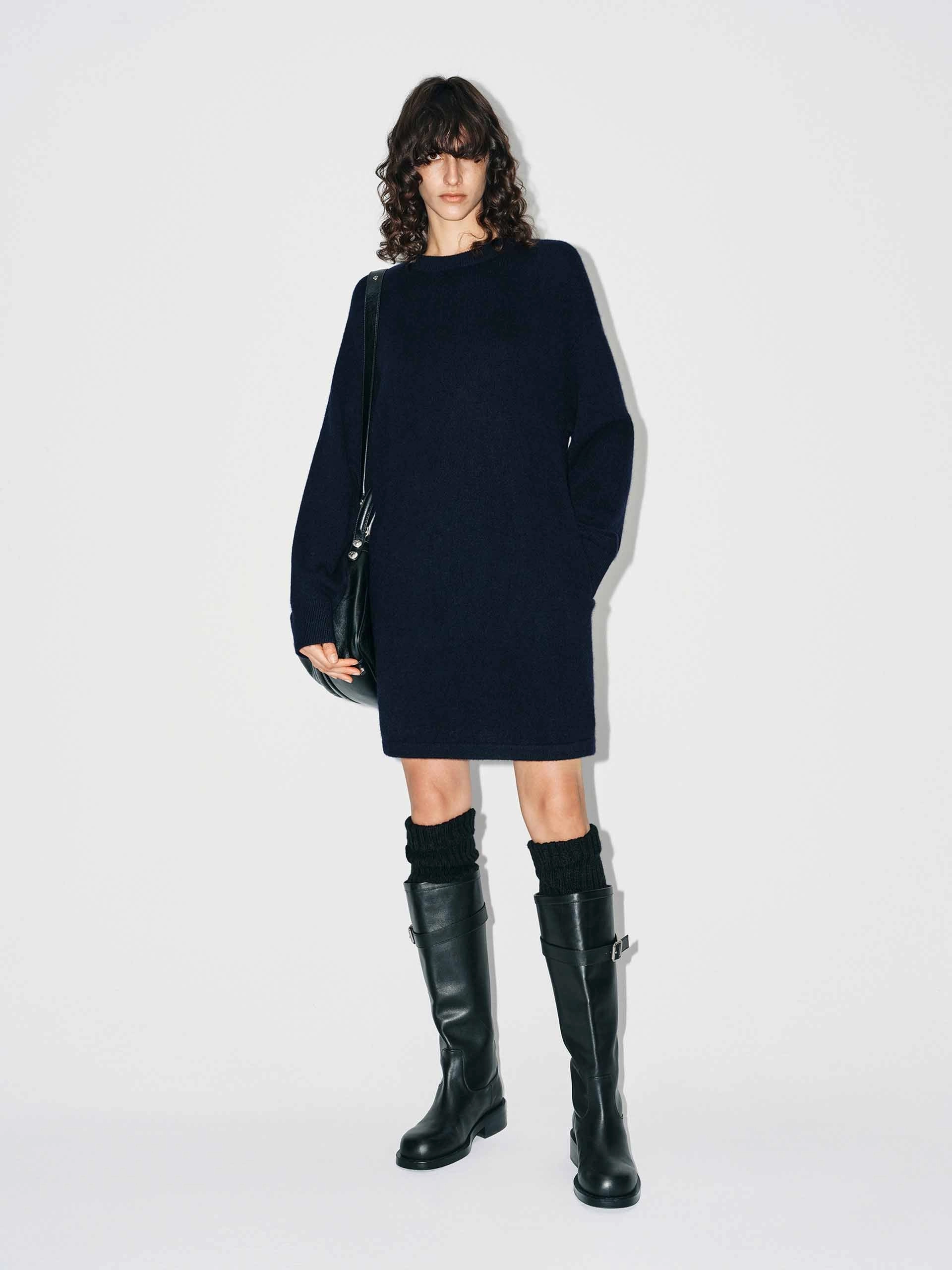 Wool Blend Mini Dress Light Flow