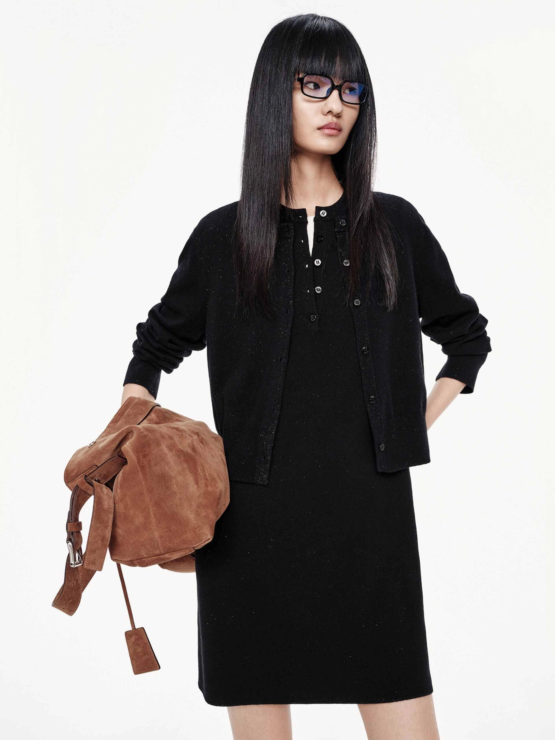 Smart Cut Wool Cardigan Set Dress