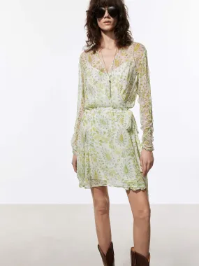 Wrap Floral Print Dress Earth-Tone Clean Chic