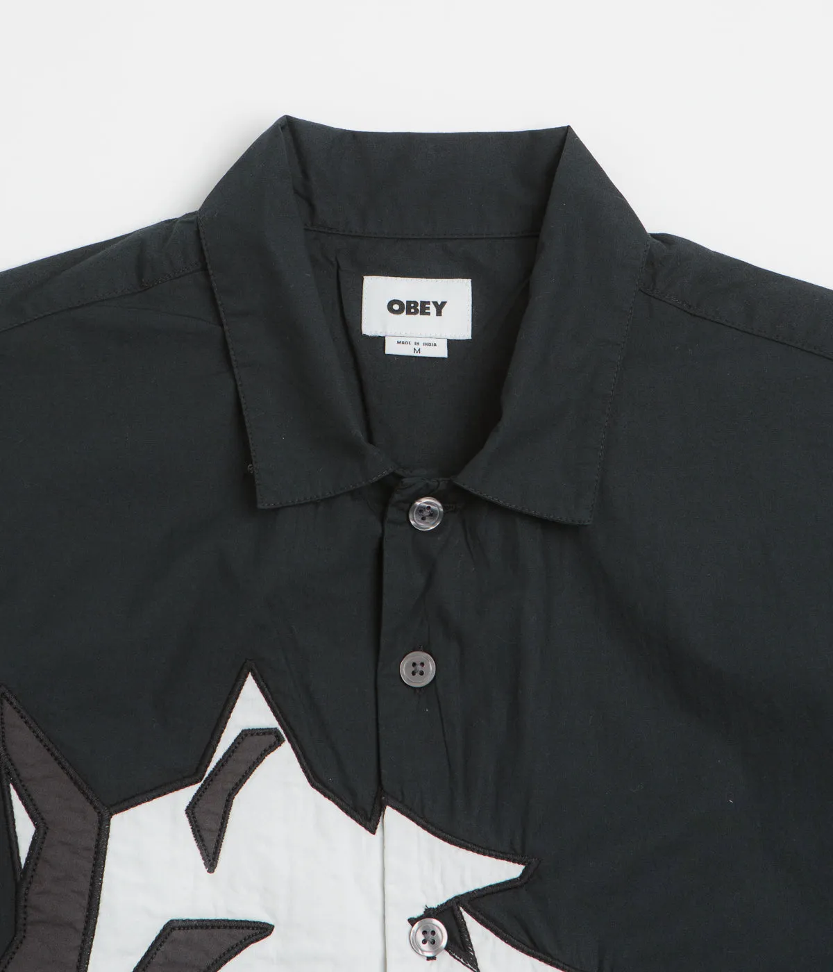 Layered Sleeve Cuffs Obey Beau Short Sleeve Shirt - Black Multi