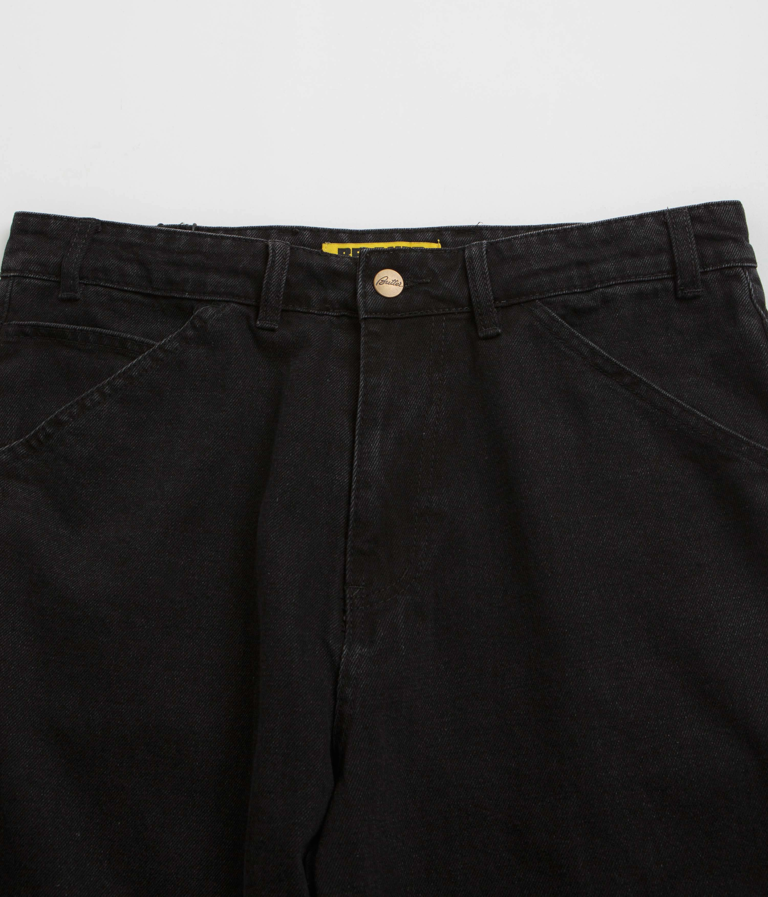 Butter Goods Witness Jeans - Flat Black Flatlock Seams Flat Seams