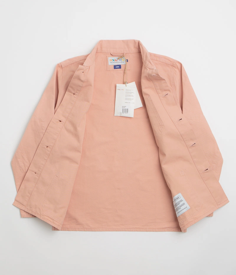 Uskees 3001 Buttoned Overshirt - Dusty Pink Lightweight Windbreaker Tech