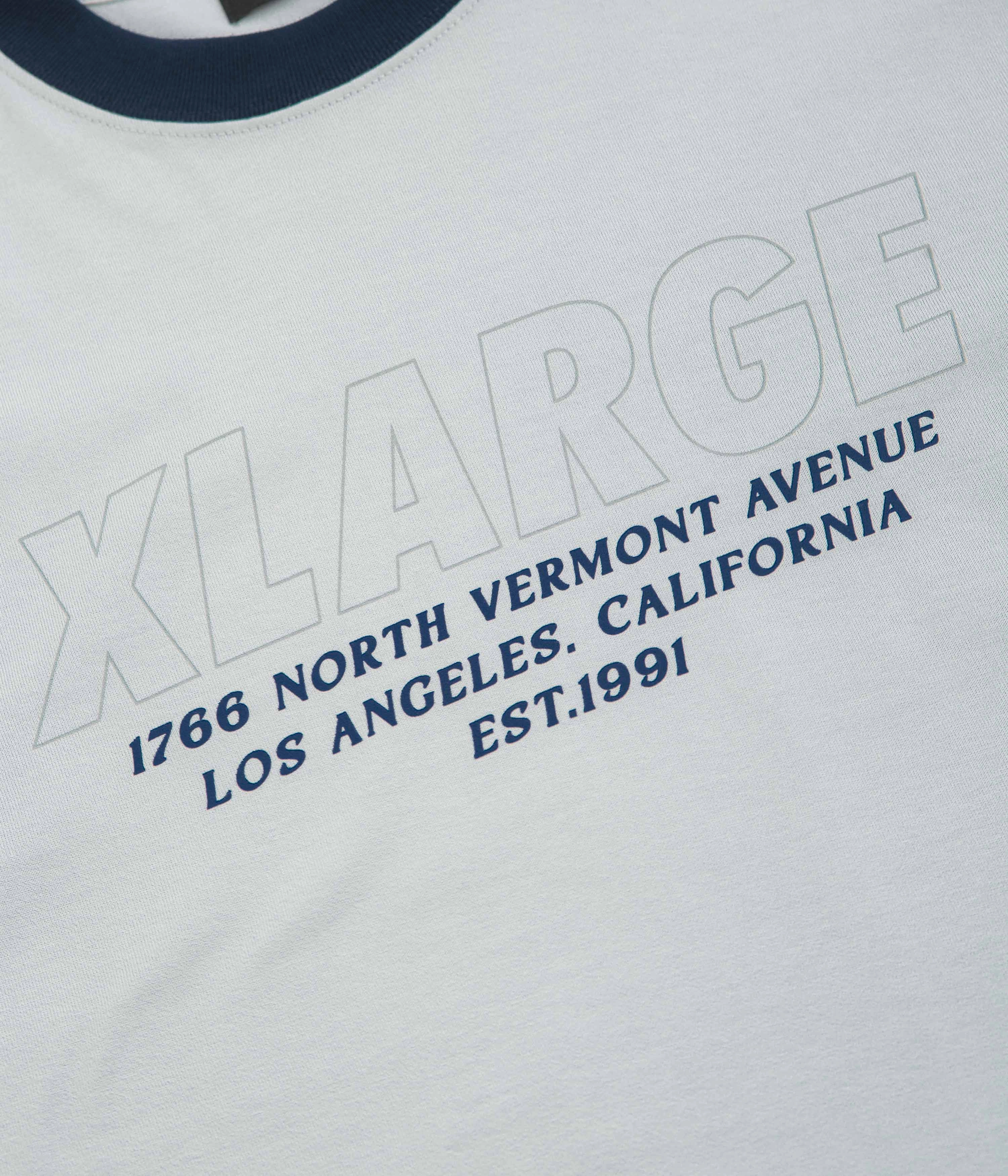 XLarge Store Address Ringer T-Shirt - Grey Timeless Fit