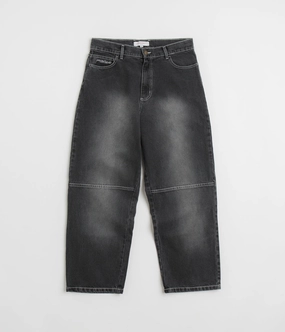 Street Utility Twill Weave Texture Yardsale Phantasy Panel Jeans - Black / Faded