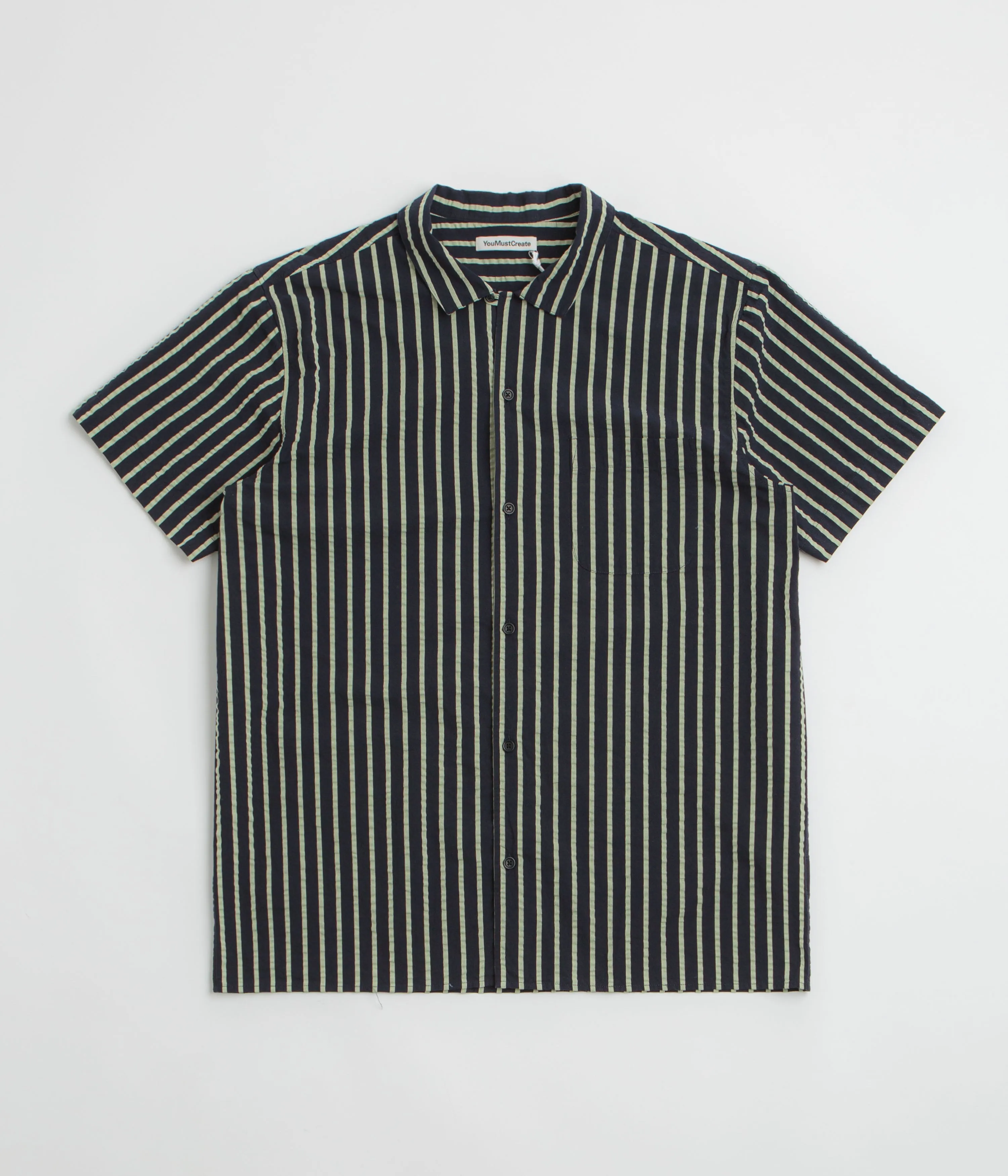 Gym Appropriate YMC Malick Short Sleeve Shirt - Navy / Yellow