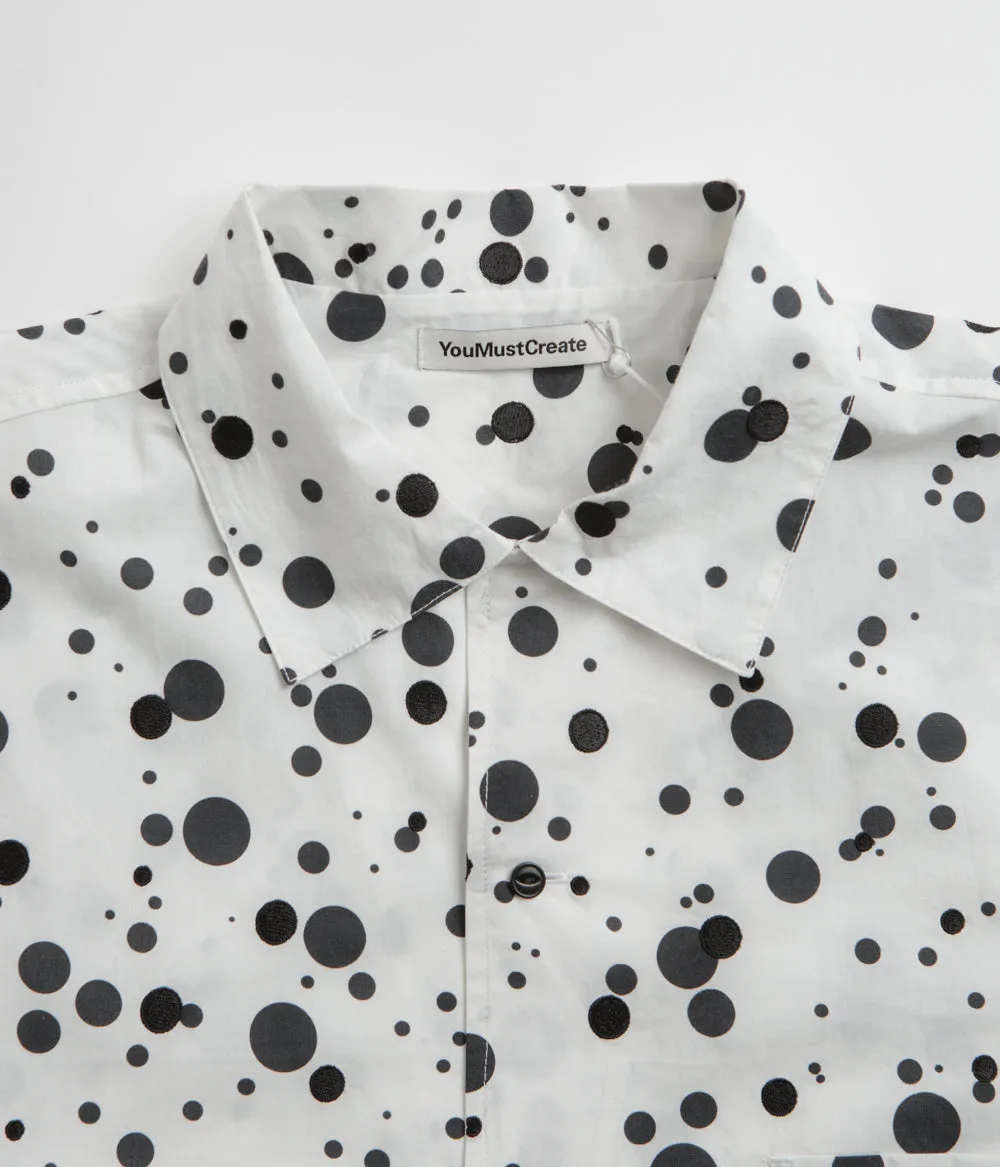 Embellished Neckline YMC Sidri Shirt - White / Black