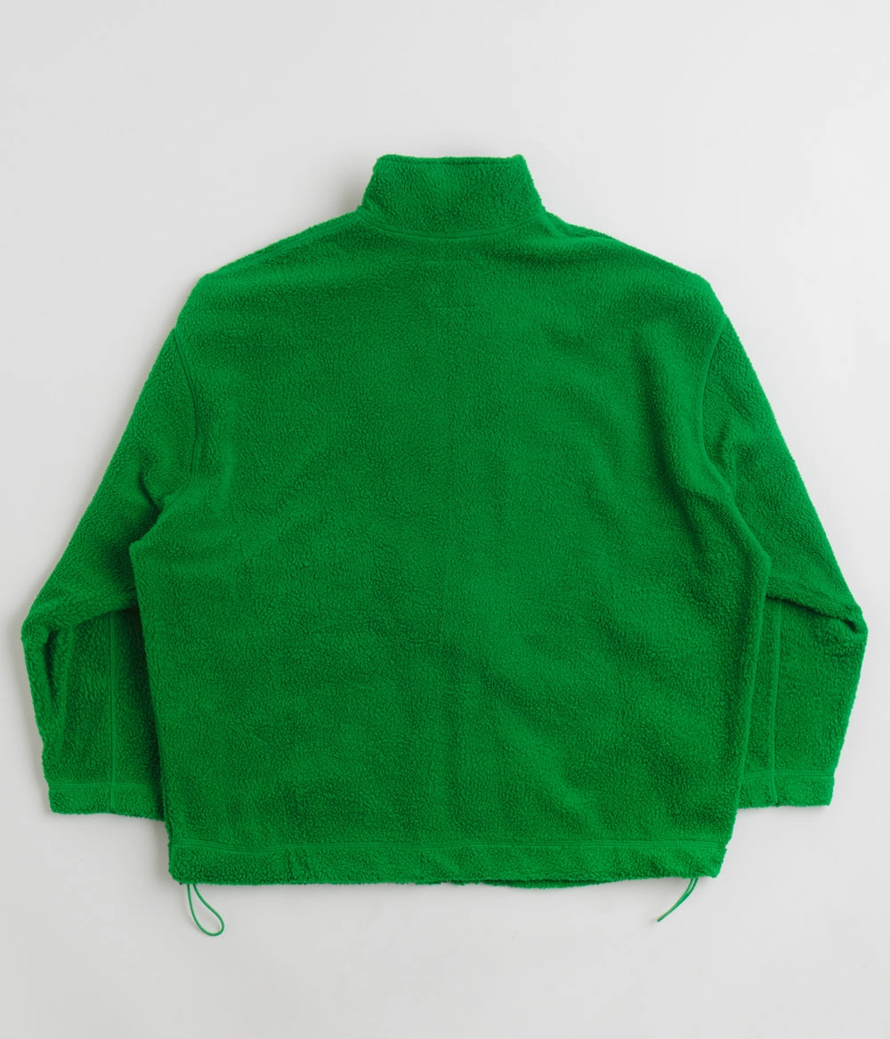 Contrast Stitch YMC Aaron Zip Fleece Jacket - Green