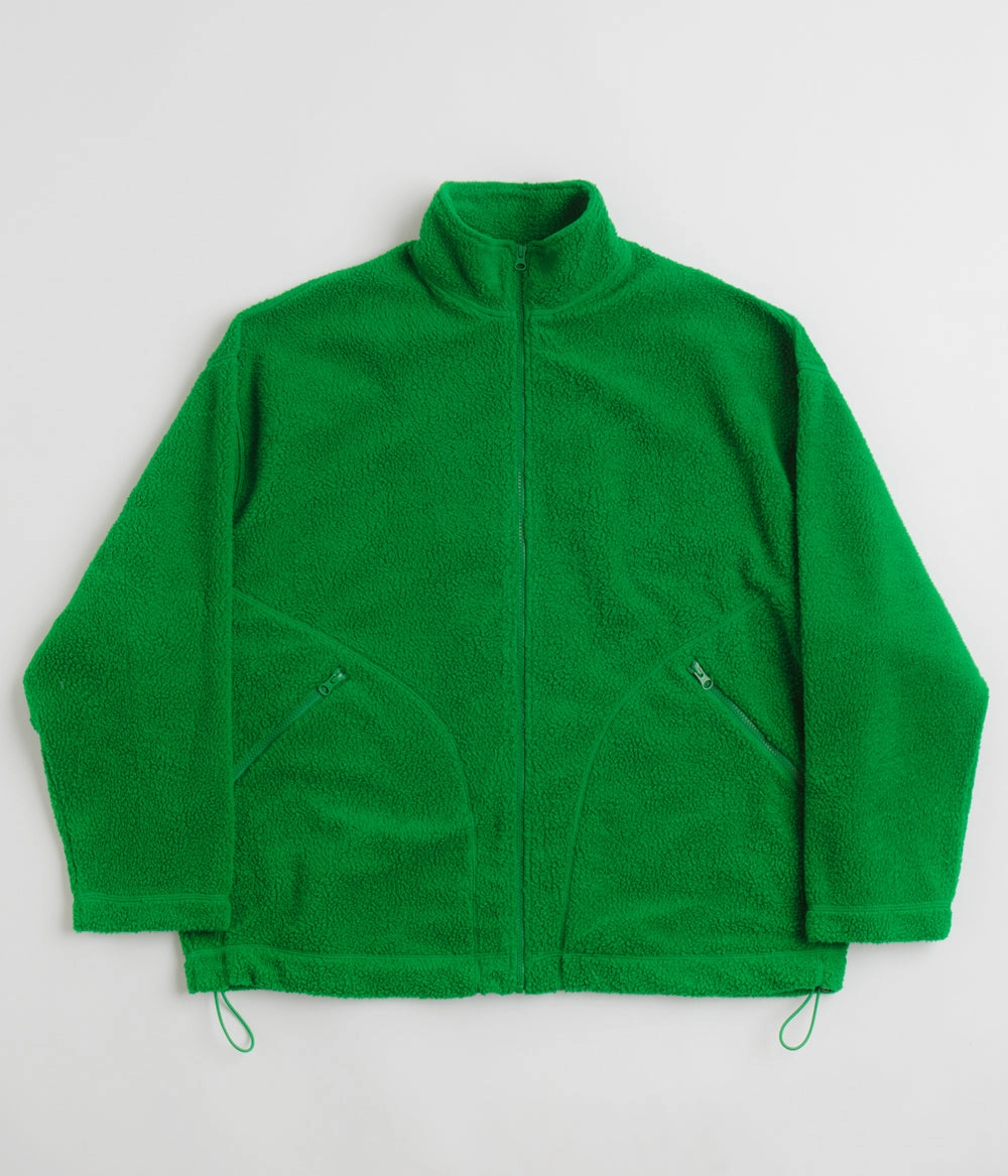 Heavyweight Fabric Eco Certified Textile YMC Aaron Zip Fleece Jacket - Green