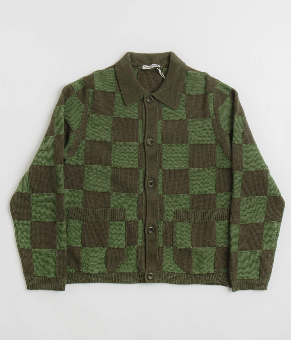 Knitted Look YMC Baker Cardigan - Green