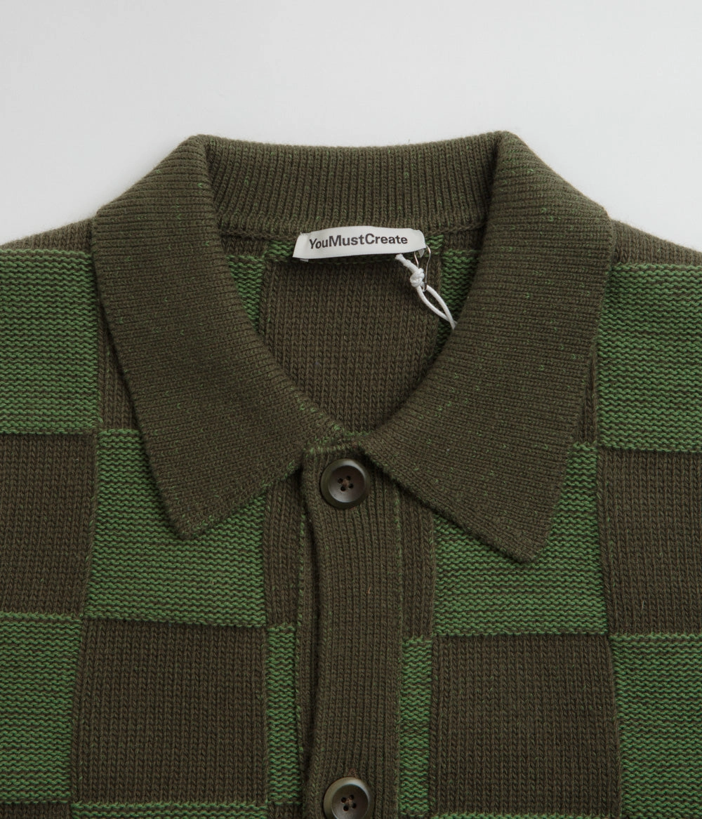 YMC Baker Cardigan - Green Plush Interior Cozy Piece