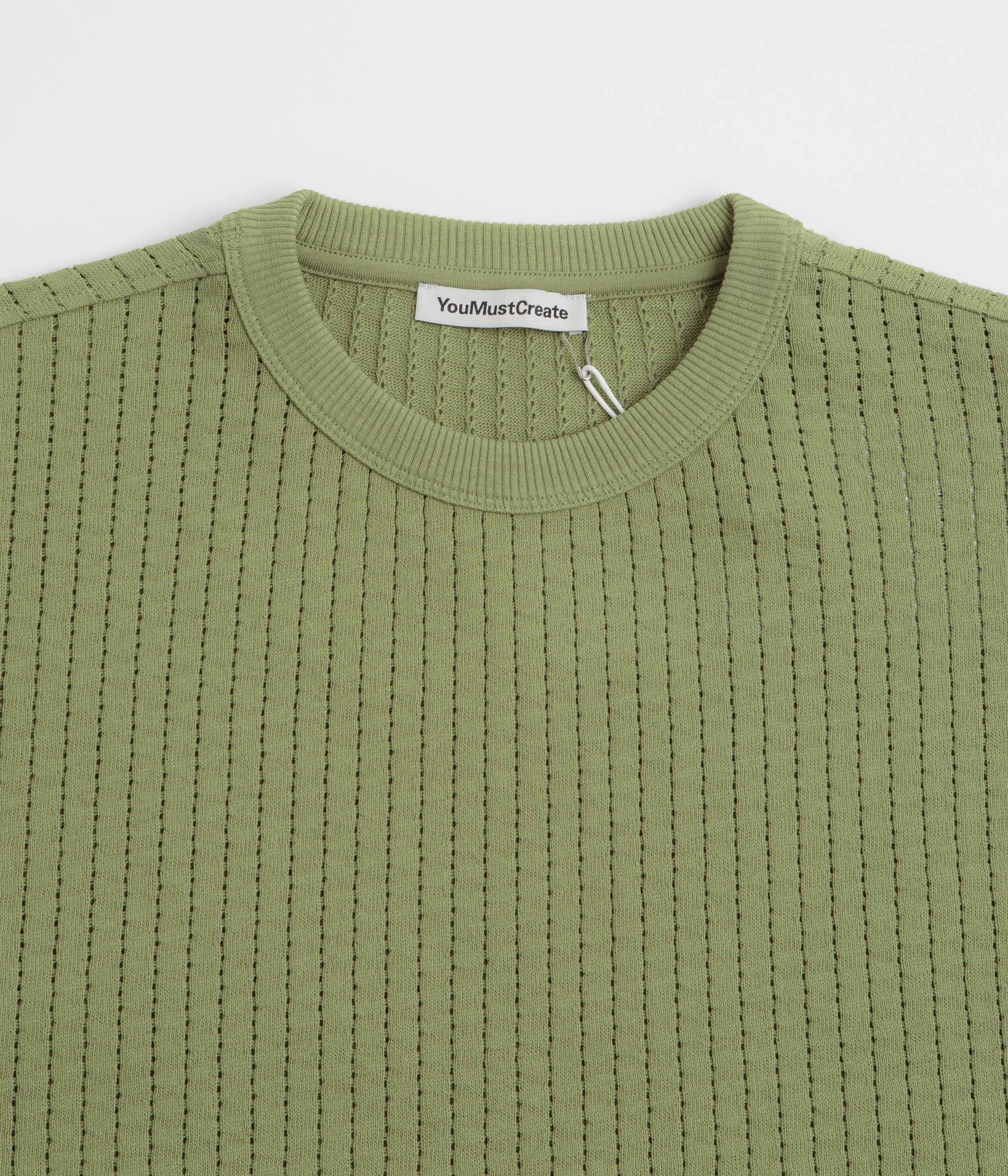 All Season Wear Wrinkle Resistant Textile YMC Fauss Crewneck Sweatshirt - Green