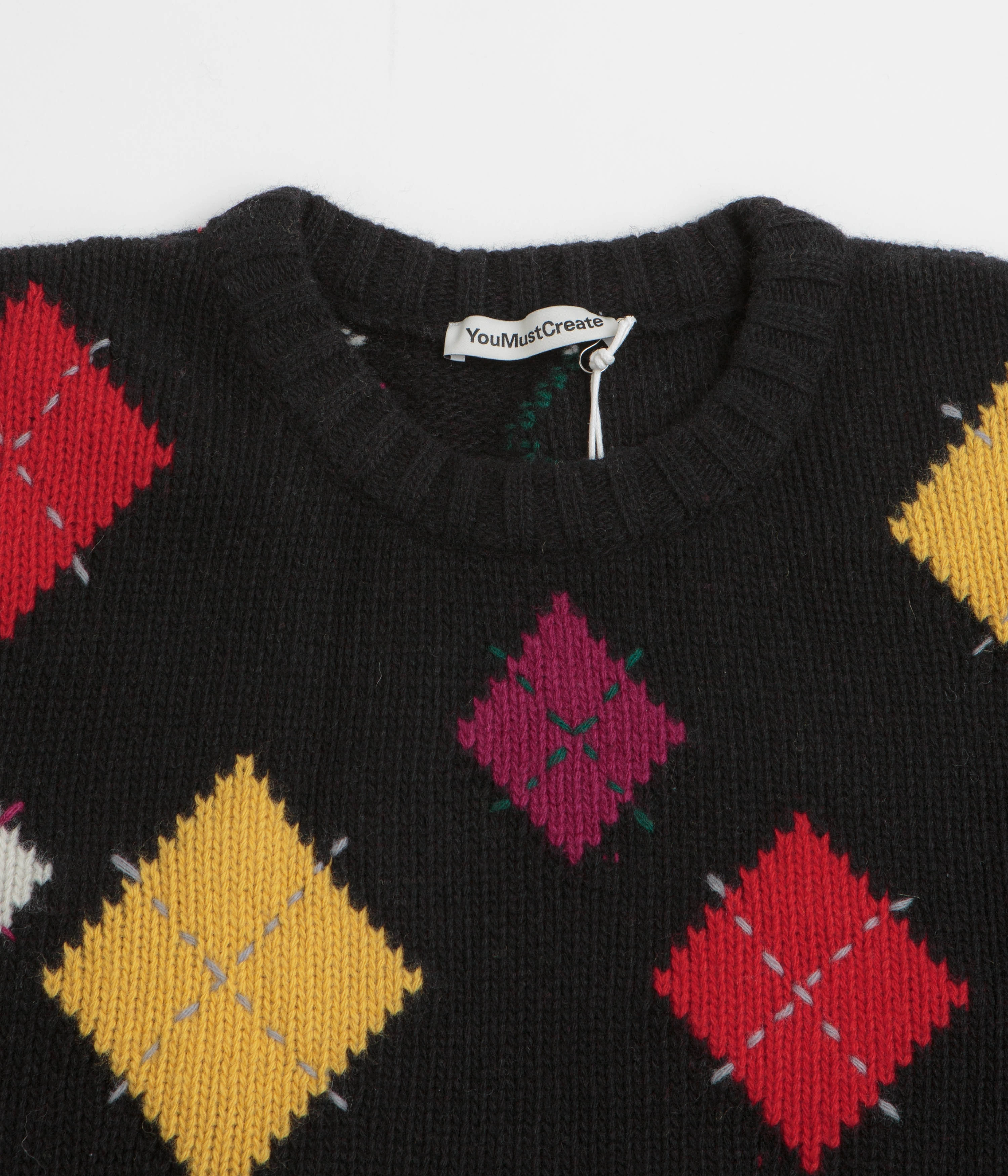 Snuggly Feel YMC Flint Knit Crewneck Sweatshirt - Black