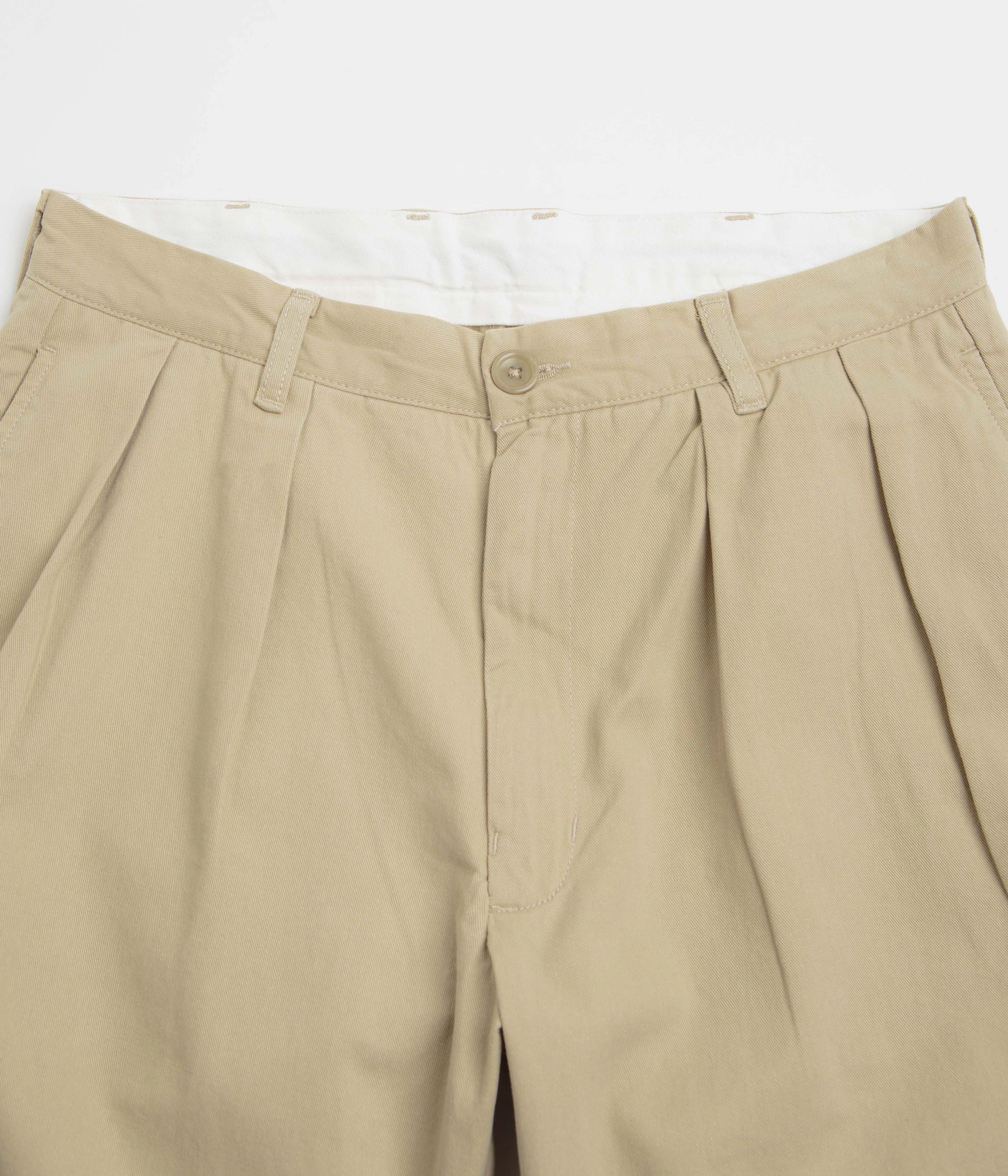 Service Works Drill Part Timer Shorts - Khaki checked shorts Multi Panel Cut