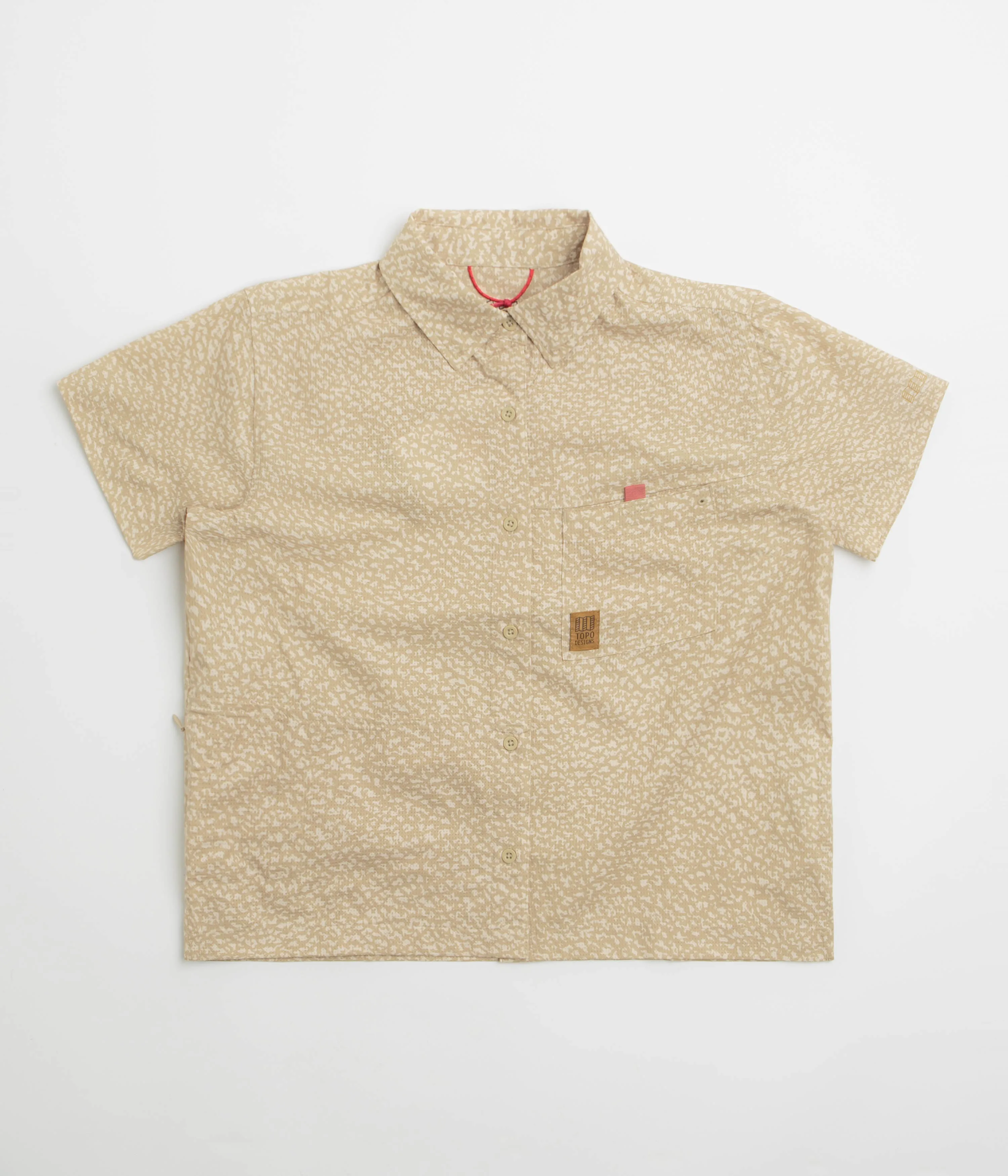 Polished Placket Trendy Fashion Topo Designs Womens Retro River Short Sleeve Shirt - Crackle Sesame