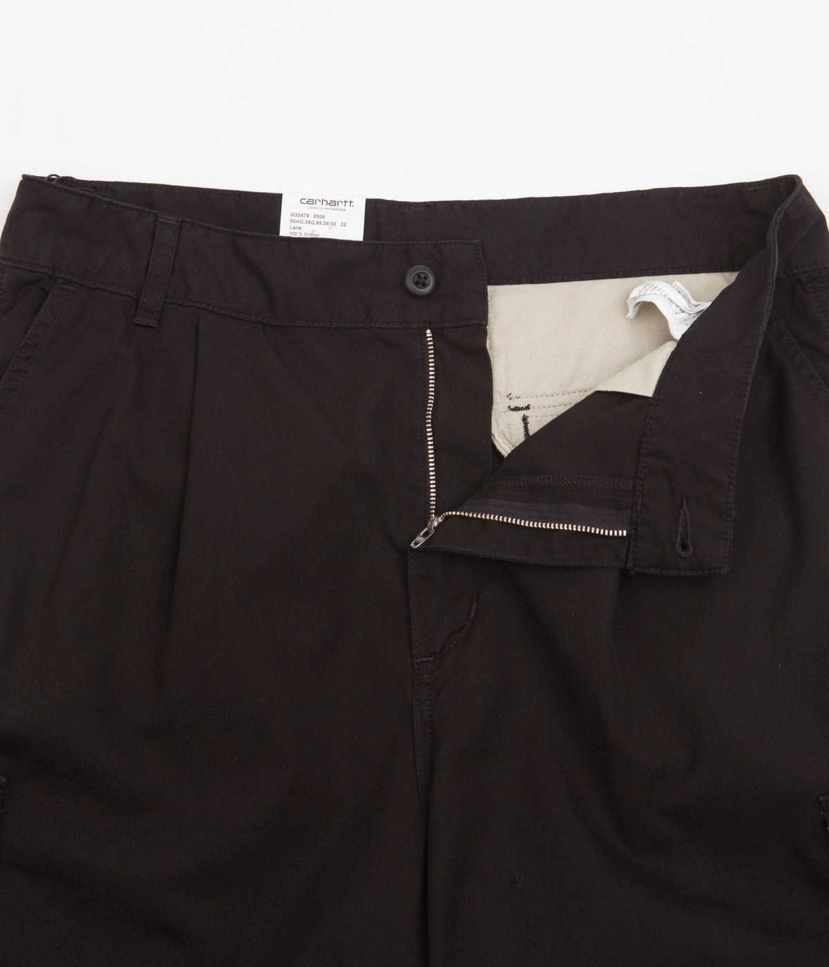 Carhartt Cole Cargo Shorts - Black Thermoregulating Fabric ReinforcedPockets