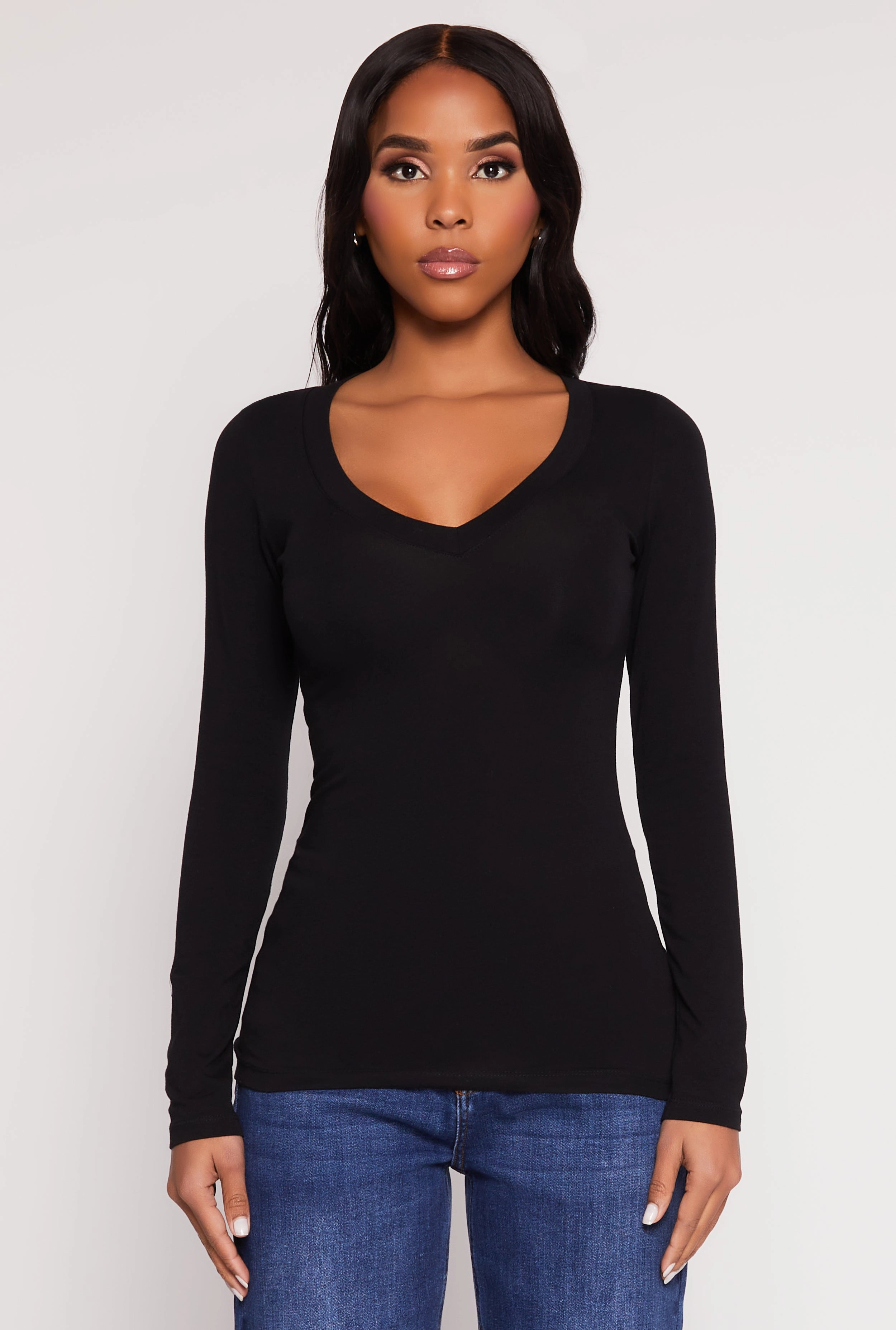 Basic Long Sleeve V Neck Tee Polar region Workshop