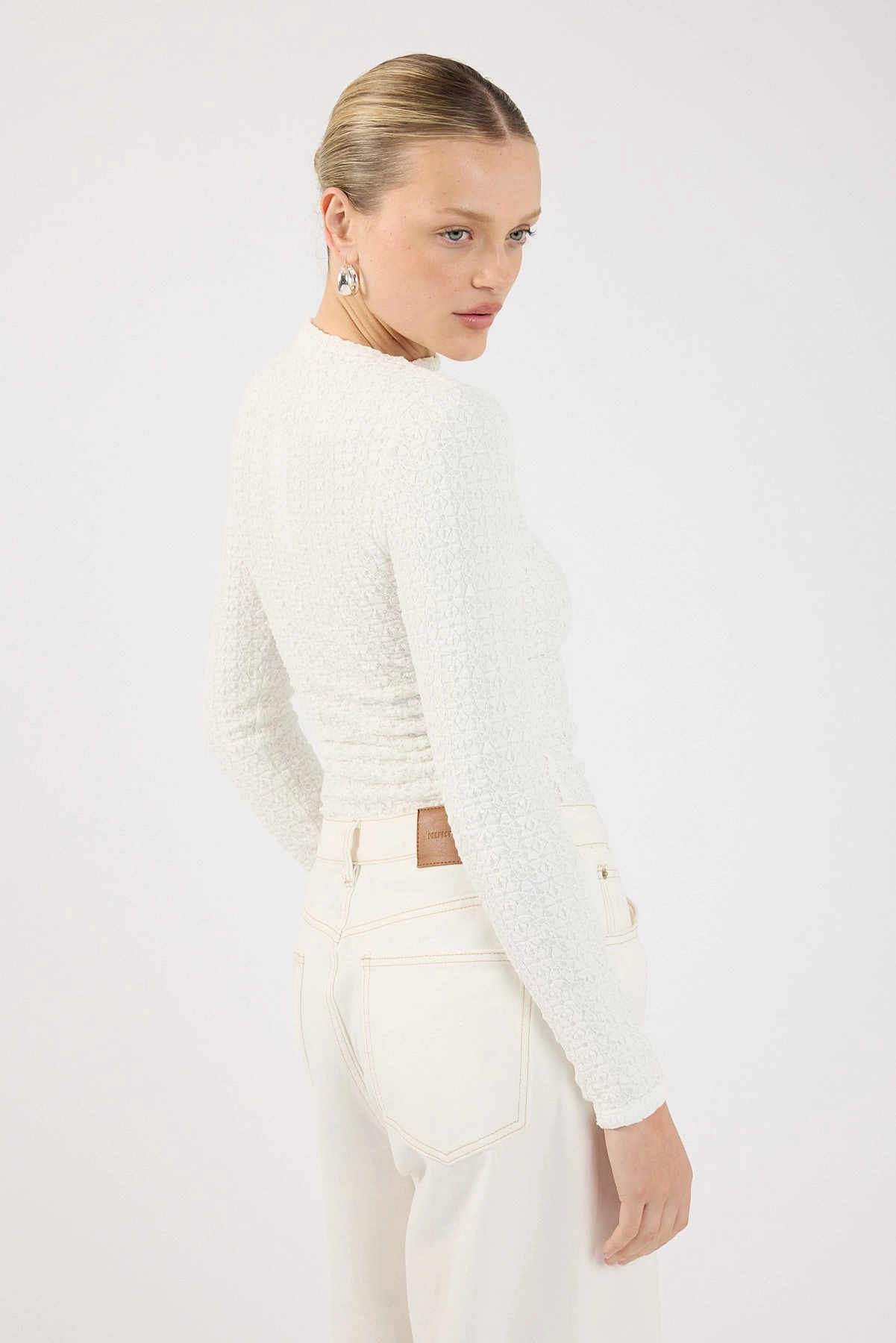 Ceremony Perfect Stranger Indiana Lace Long Sleeve Top White