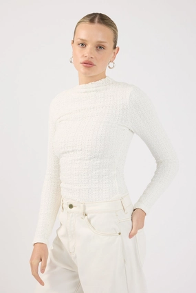 Perfect Stranger Indiana Lace Long Sleeve Top White Terrace Salad